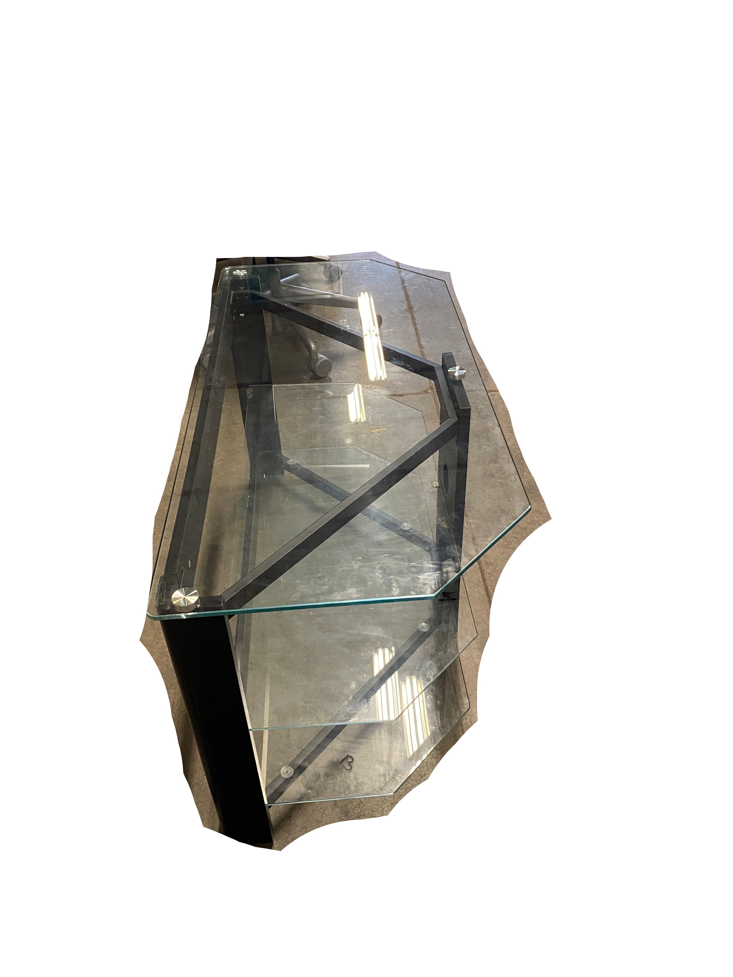 Glass TV Stand With Shelves