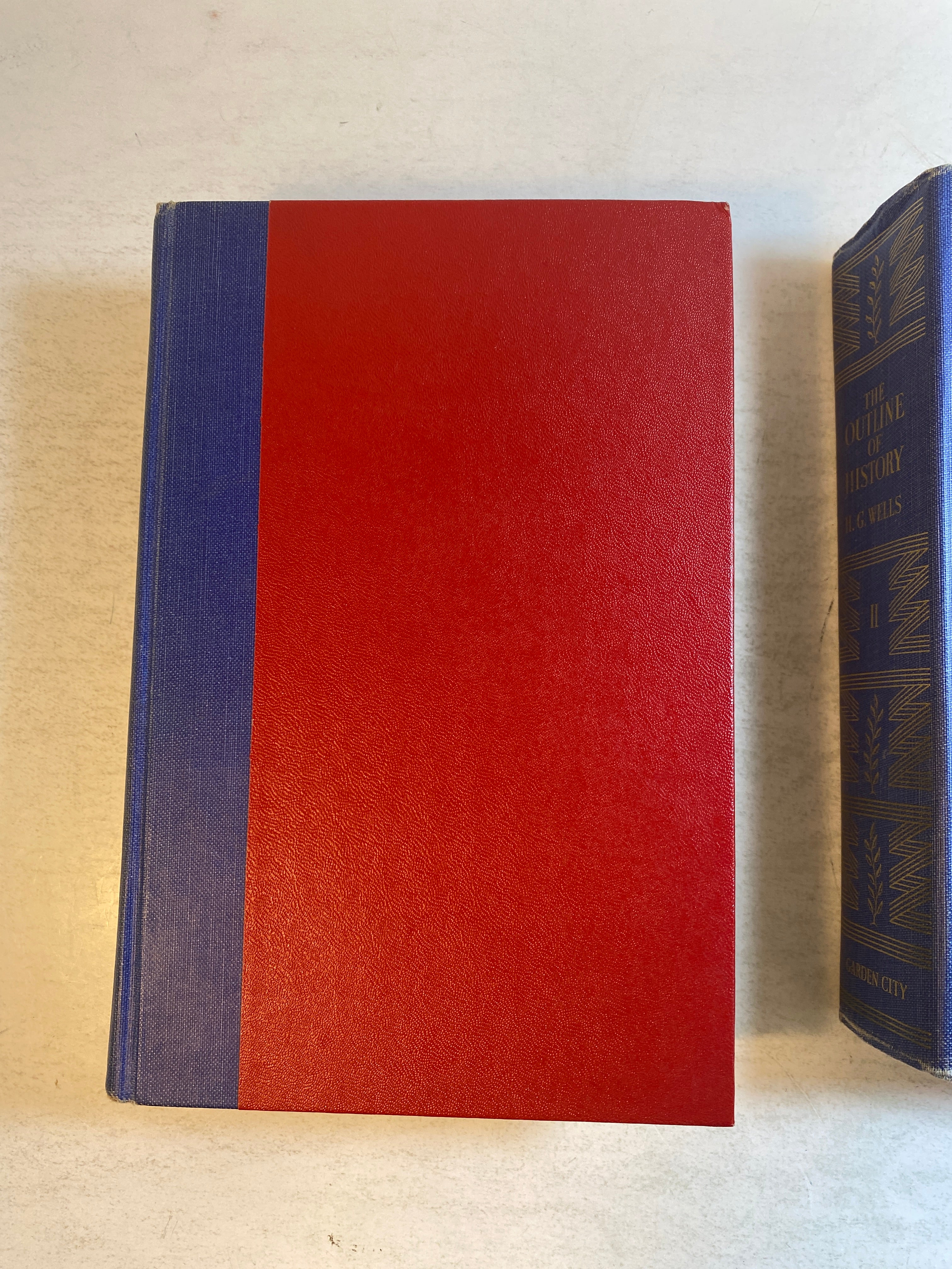 Set of 2 Outline of History HG Wells 1949 HC