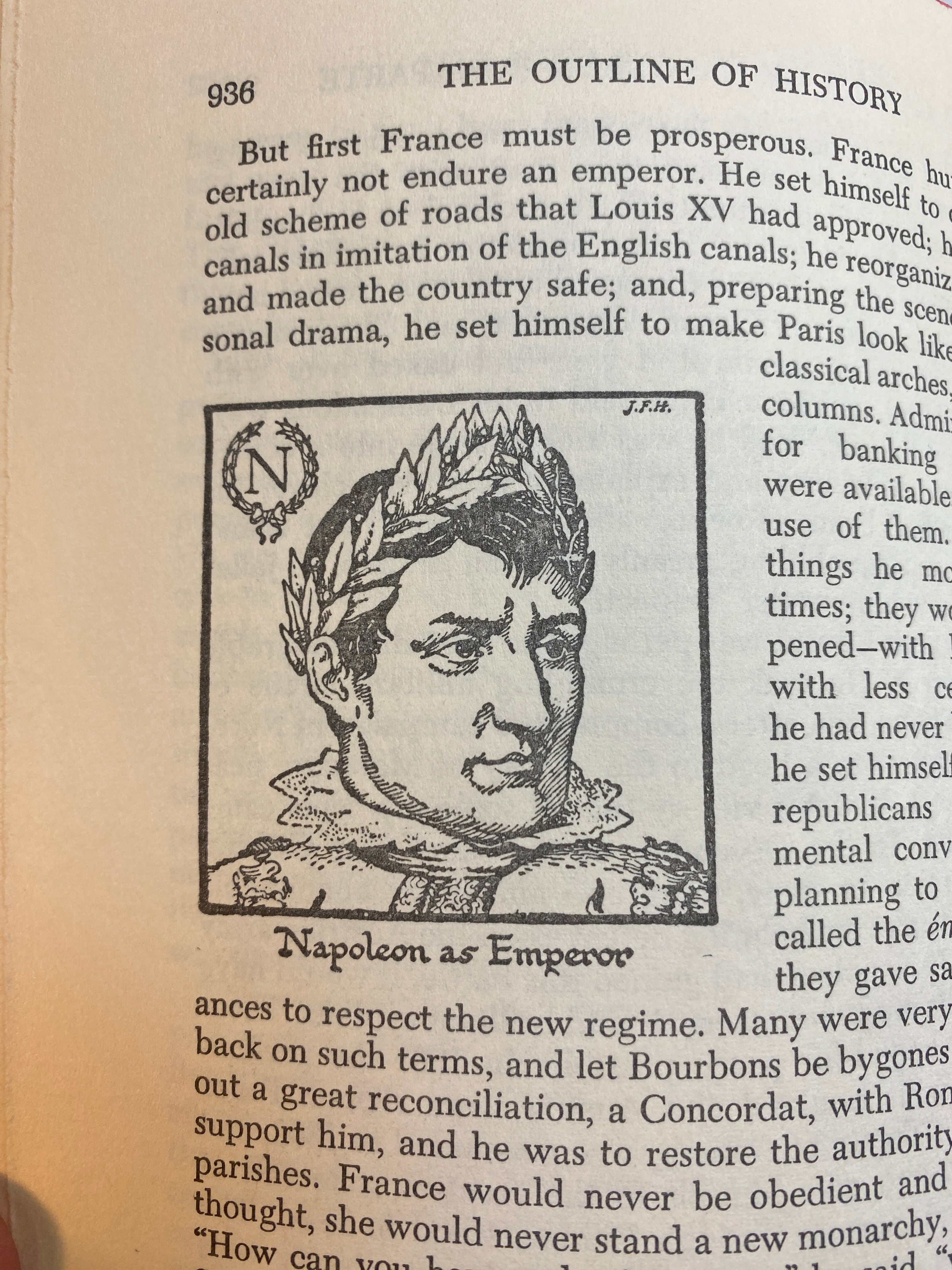 Set of 2 Outline of History HG Wells 1949 HC