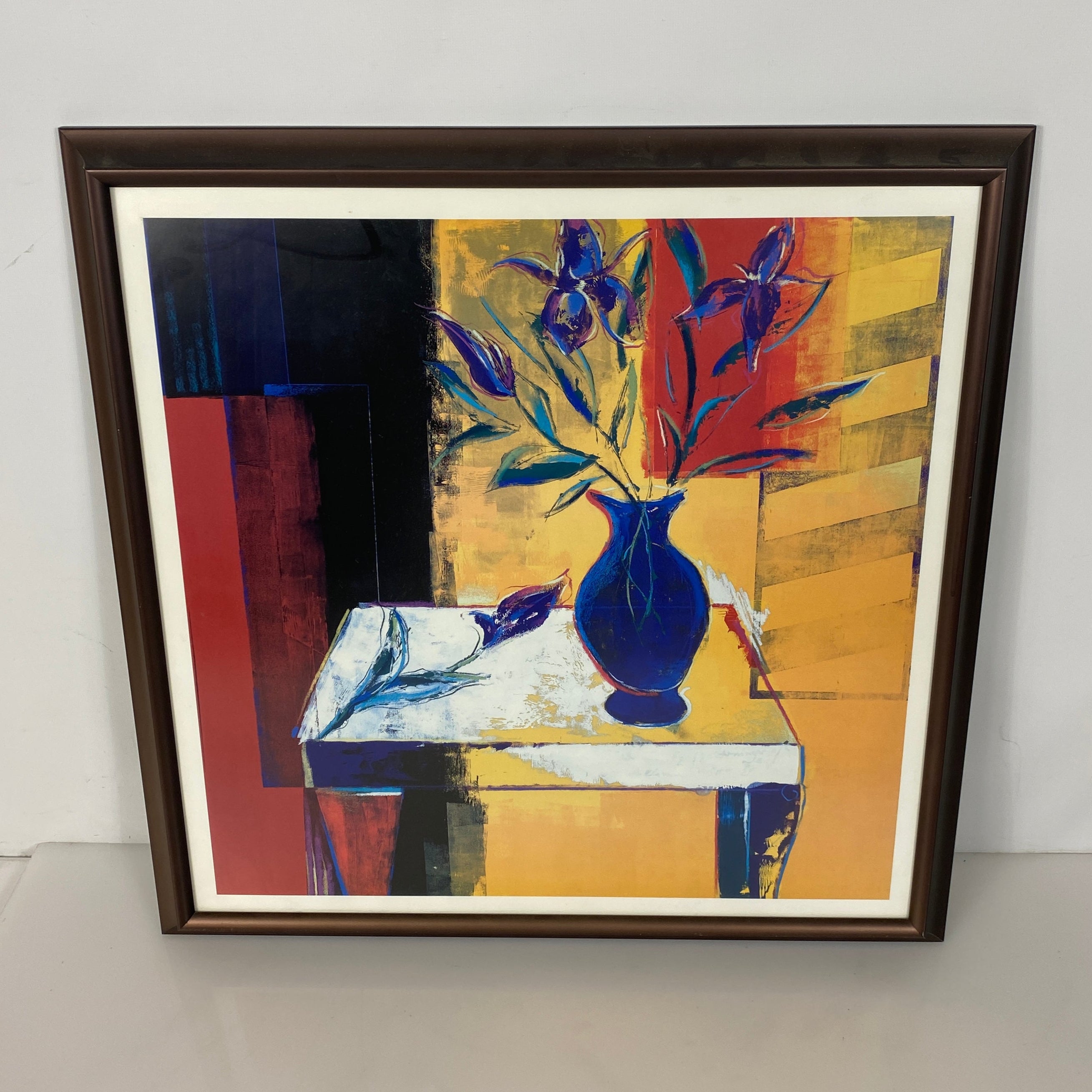 "Bright Flowers" Painting in Nielsen Silver Frame