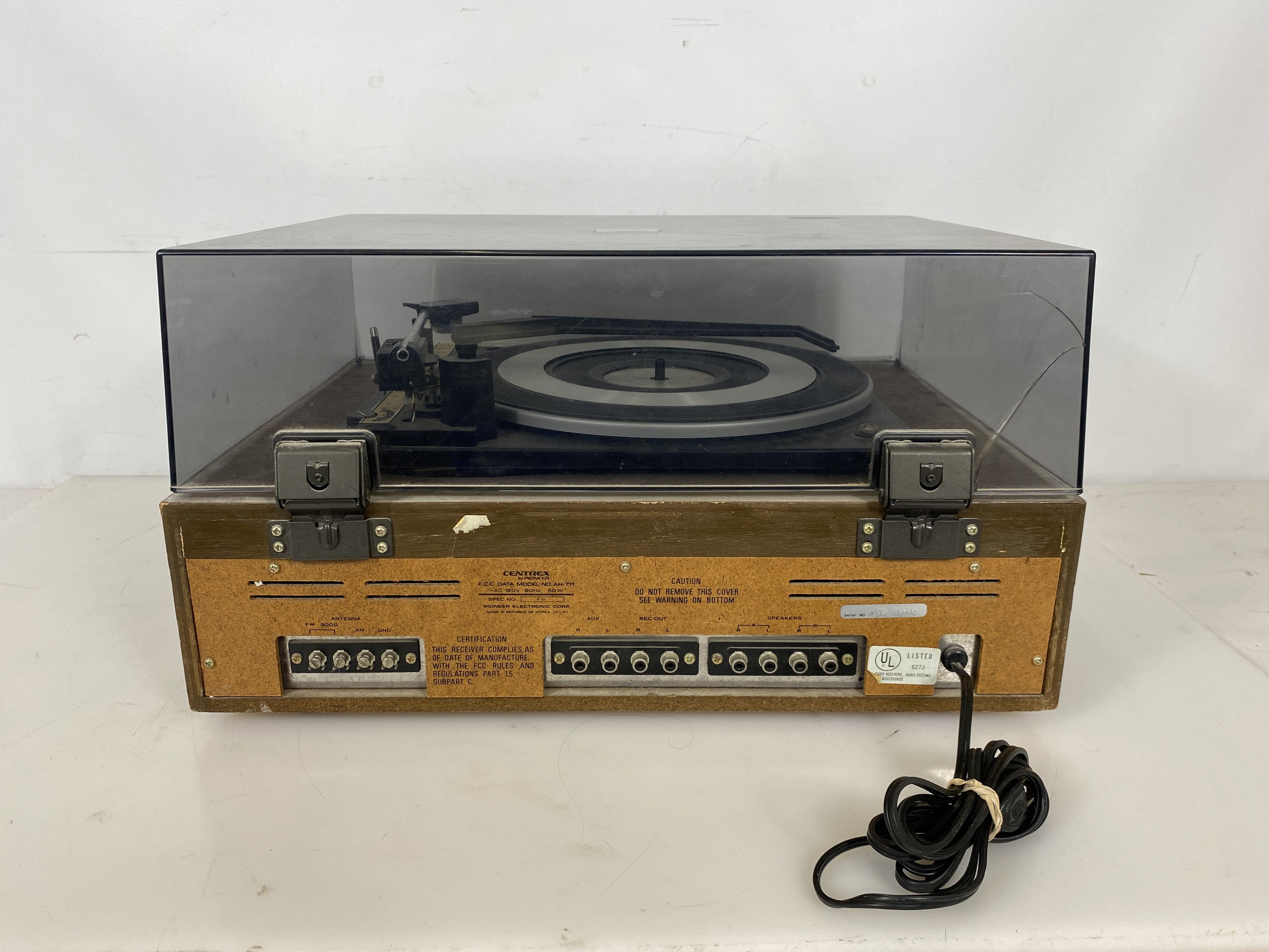 Pioneer Centrex Receiver and Record Player Combo Model AH-711 *Parts*