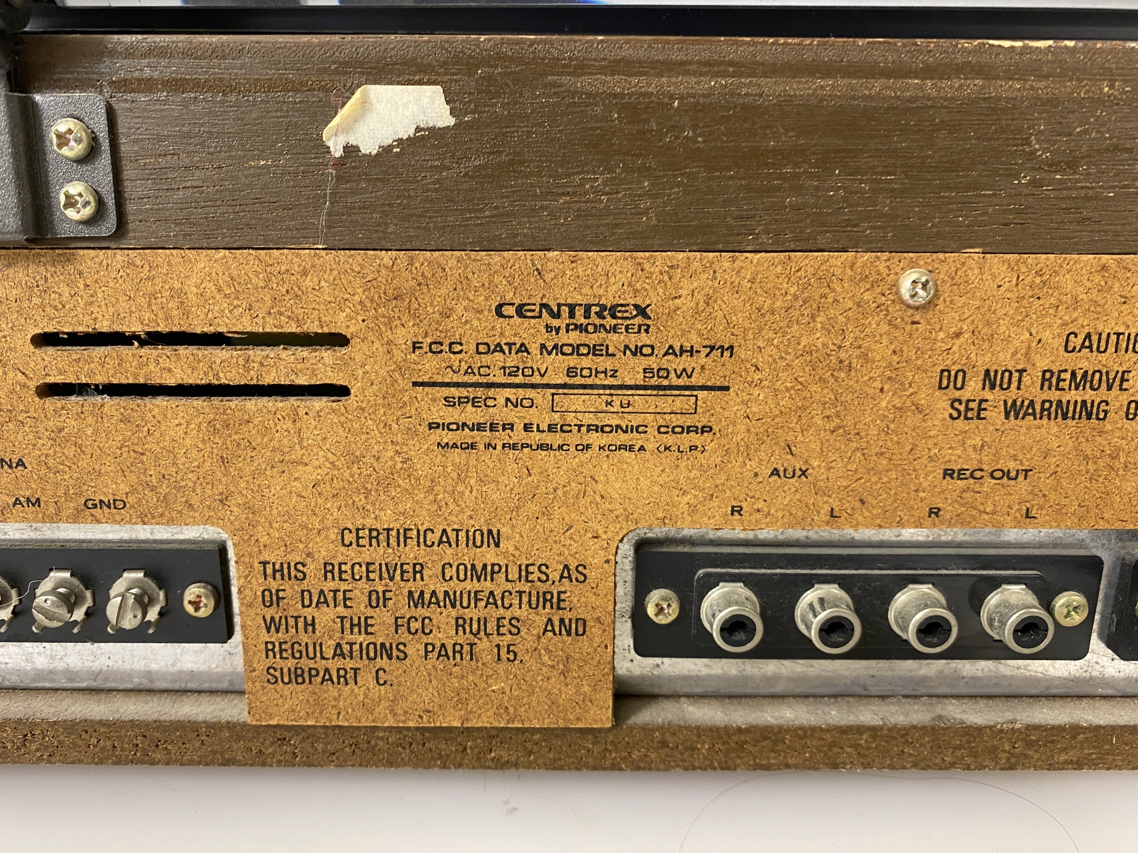 Pioneer Centrex Receiver and Record Player Combo Model AH-711 *Parts*