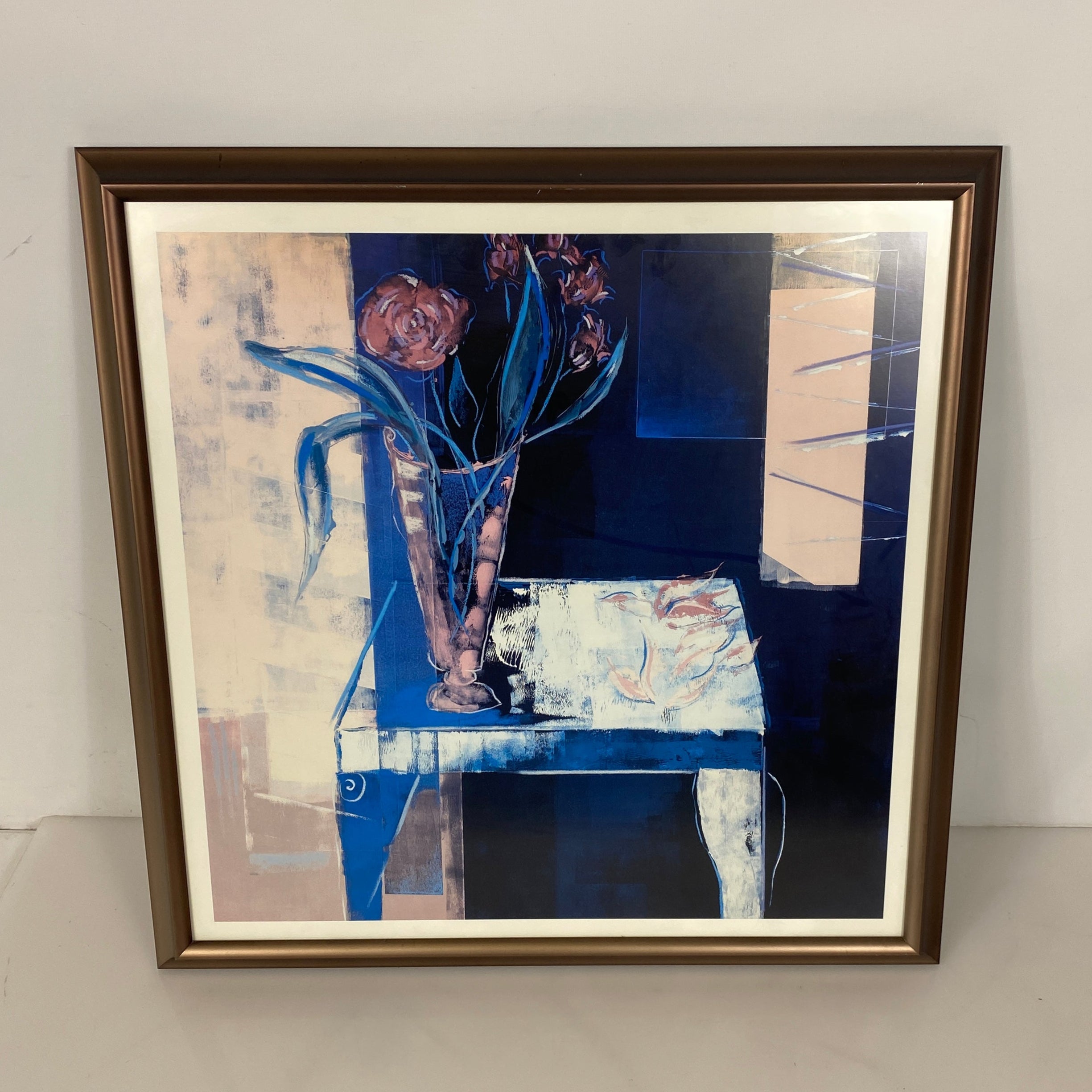 "Dark Flowers" Painting in Nielsen Silver Frame