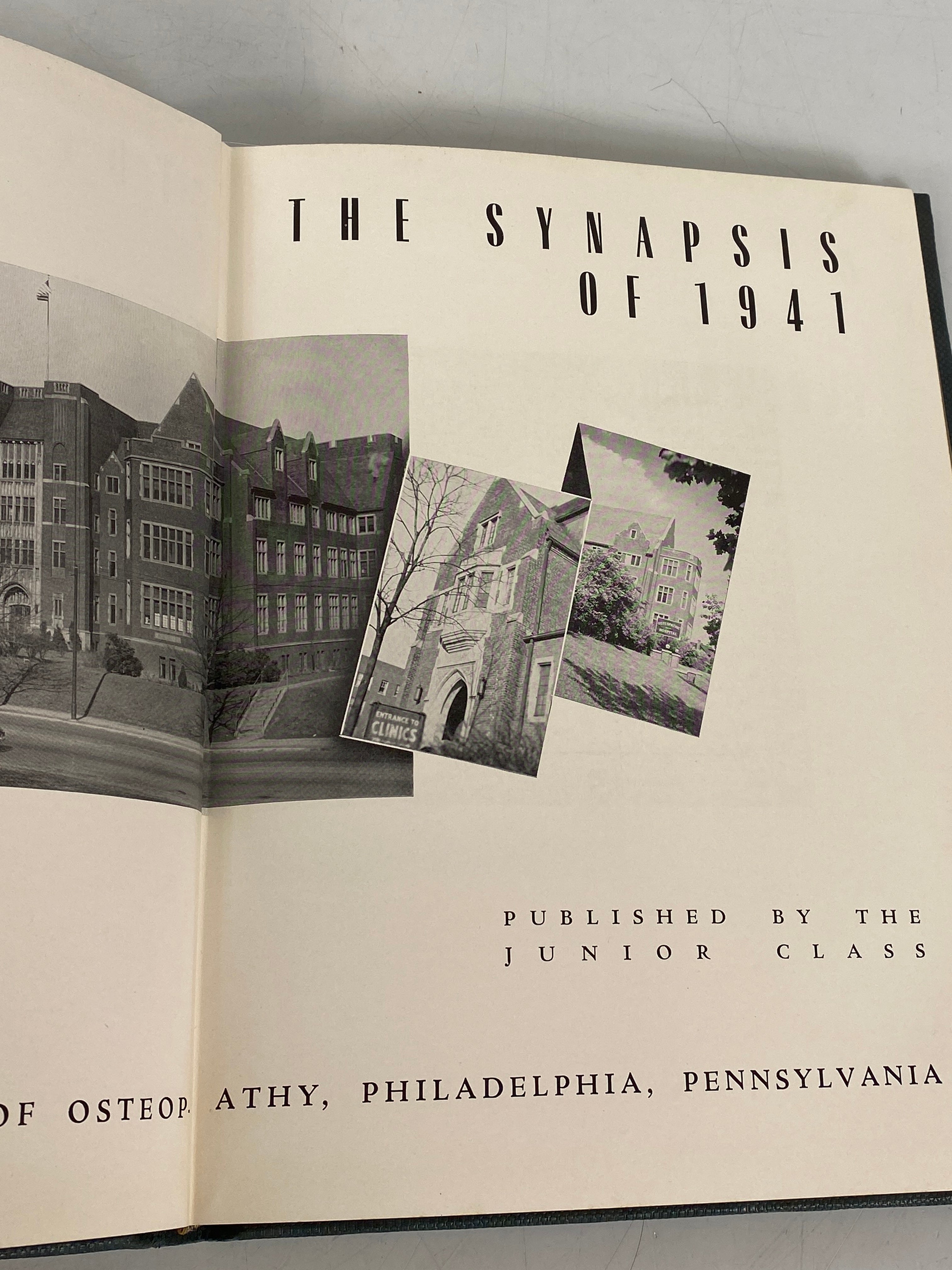 1941 "Synapsis" Philadelphia College of Osteopathy Yearbook HC