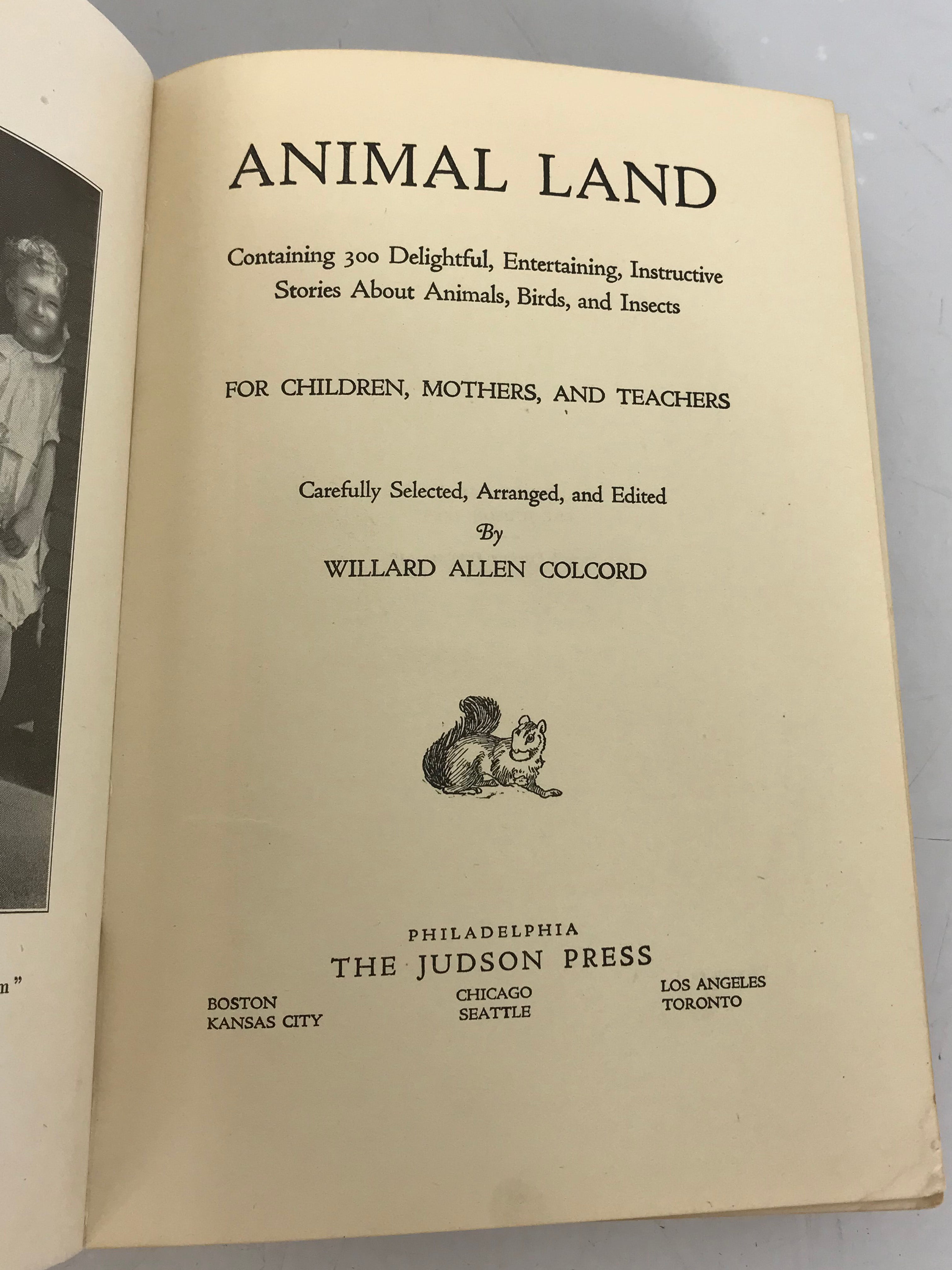 Animal Land by Willard Allen Colcord 1925 HC DJ