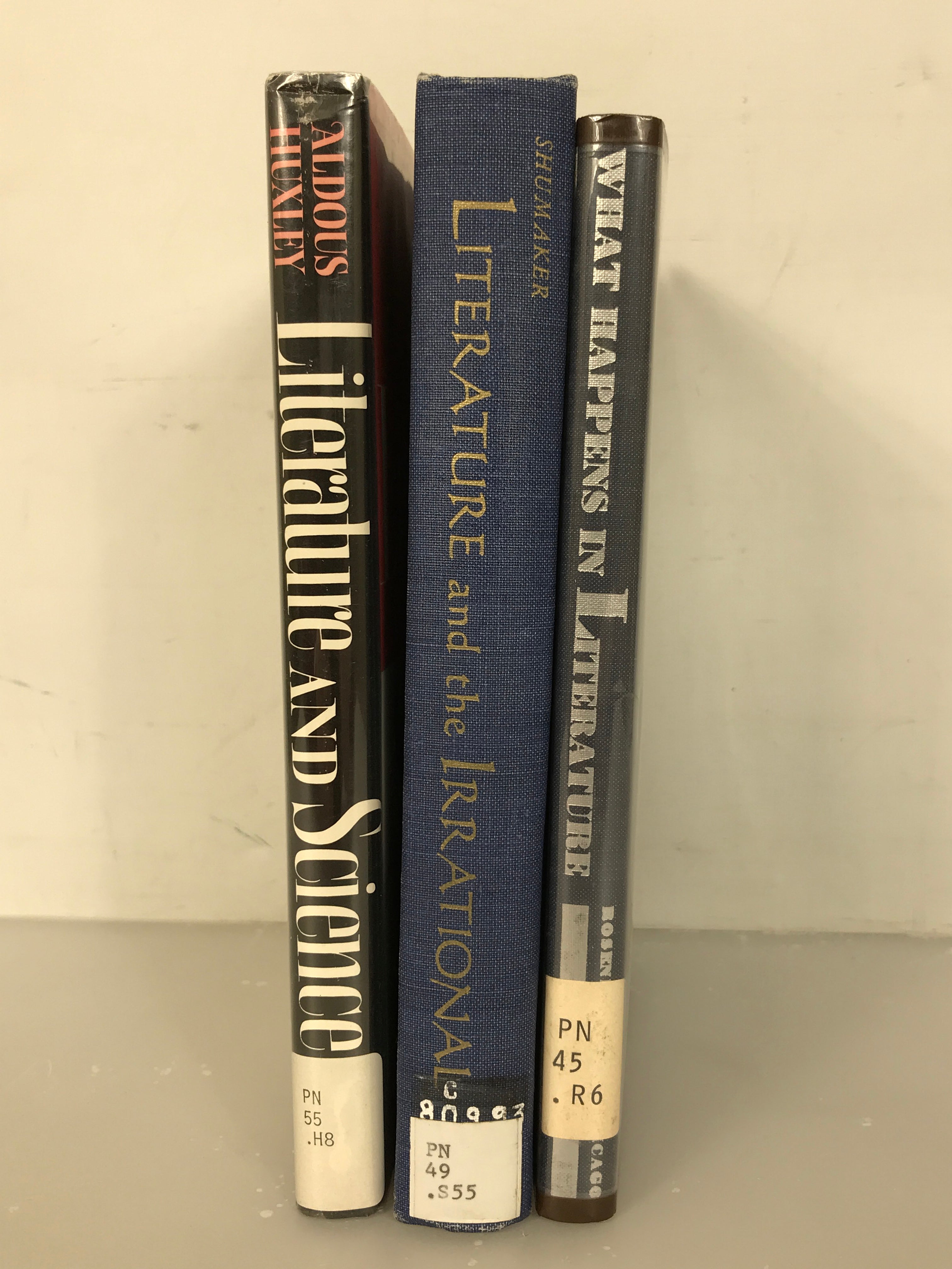 Lot of 3 Literary Studies Books: Literature and the Irrational (1960), Literature and Science (1963 First Edition), What Happens in Literature (1969) HC DJ