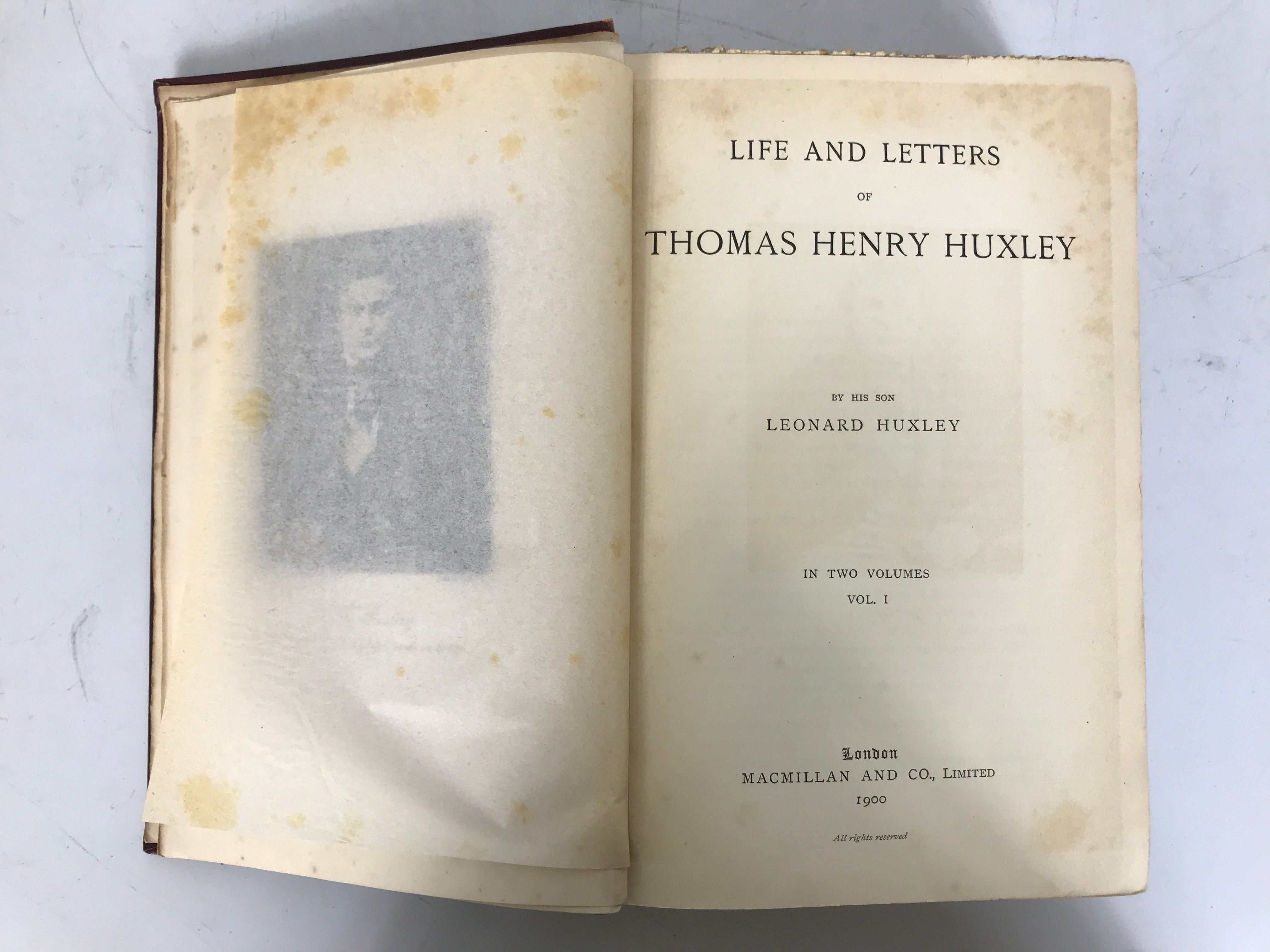 2 Vol Set: Life & Letters of Thomas Henry Huxley by His Son 1900 1st Ed HC