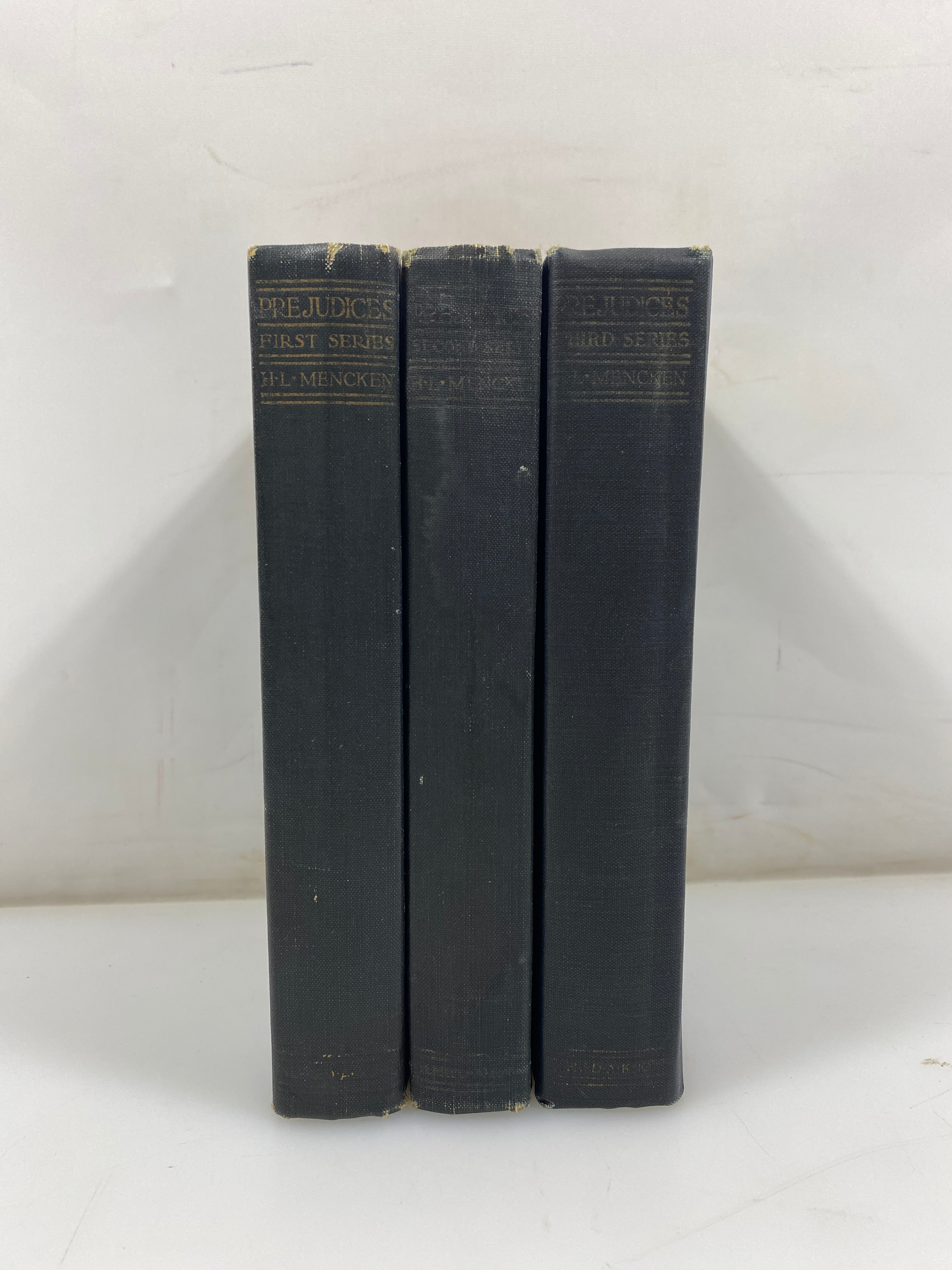 Lot of 3: Prejudices by Mencken First-Third Series Alfred A Knopf 1924 HC