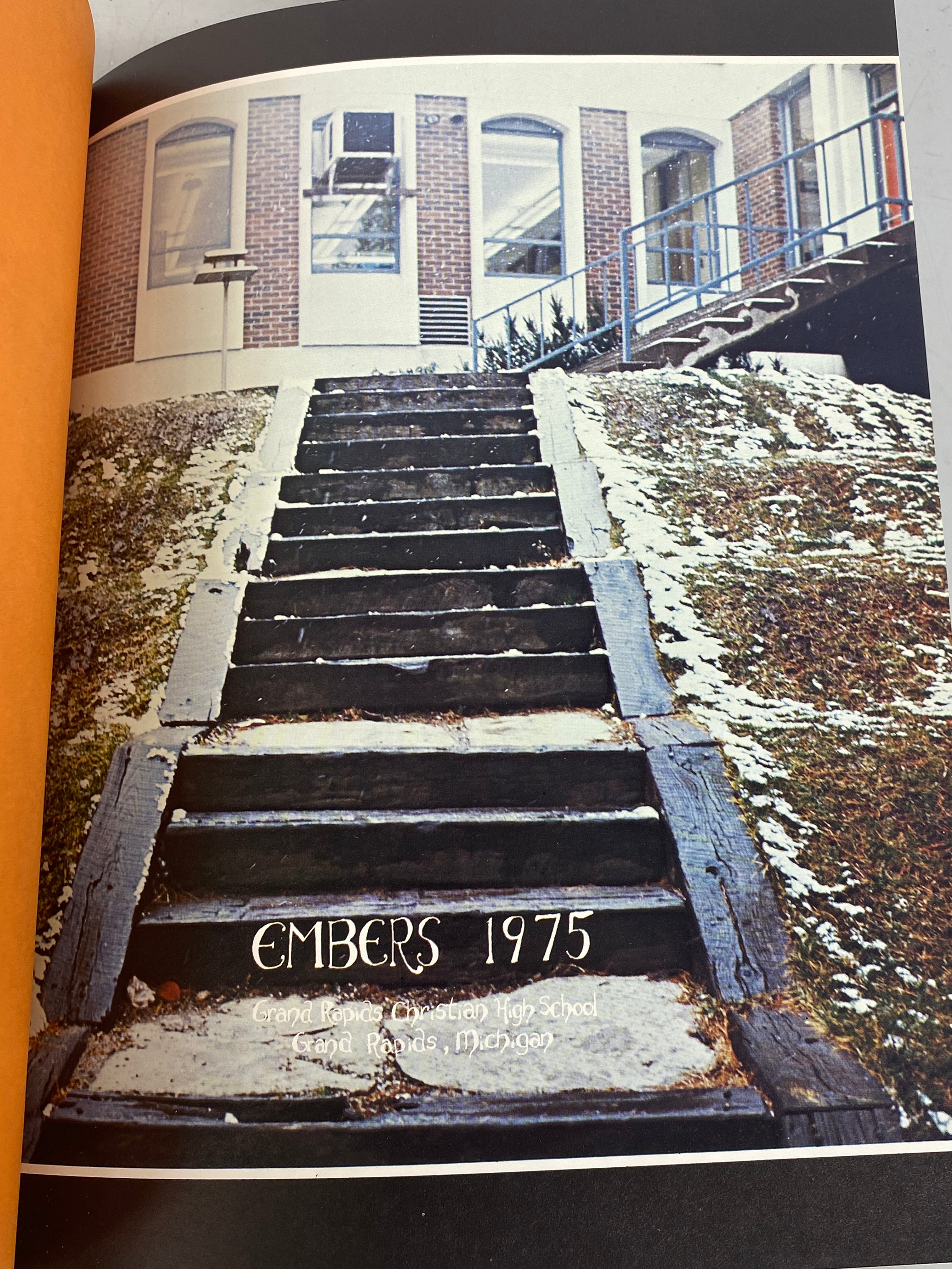 1975 "Embers" Grand Rapids Christian High School Yearbook Grand Rapids, MI HC