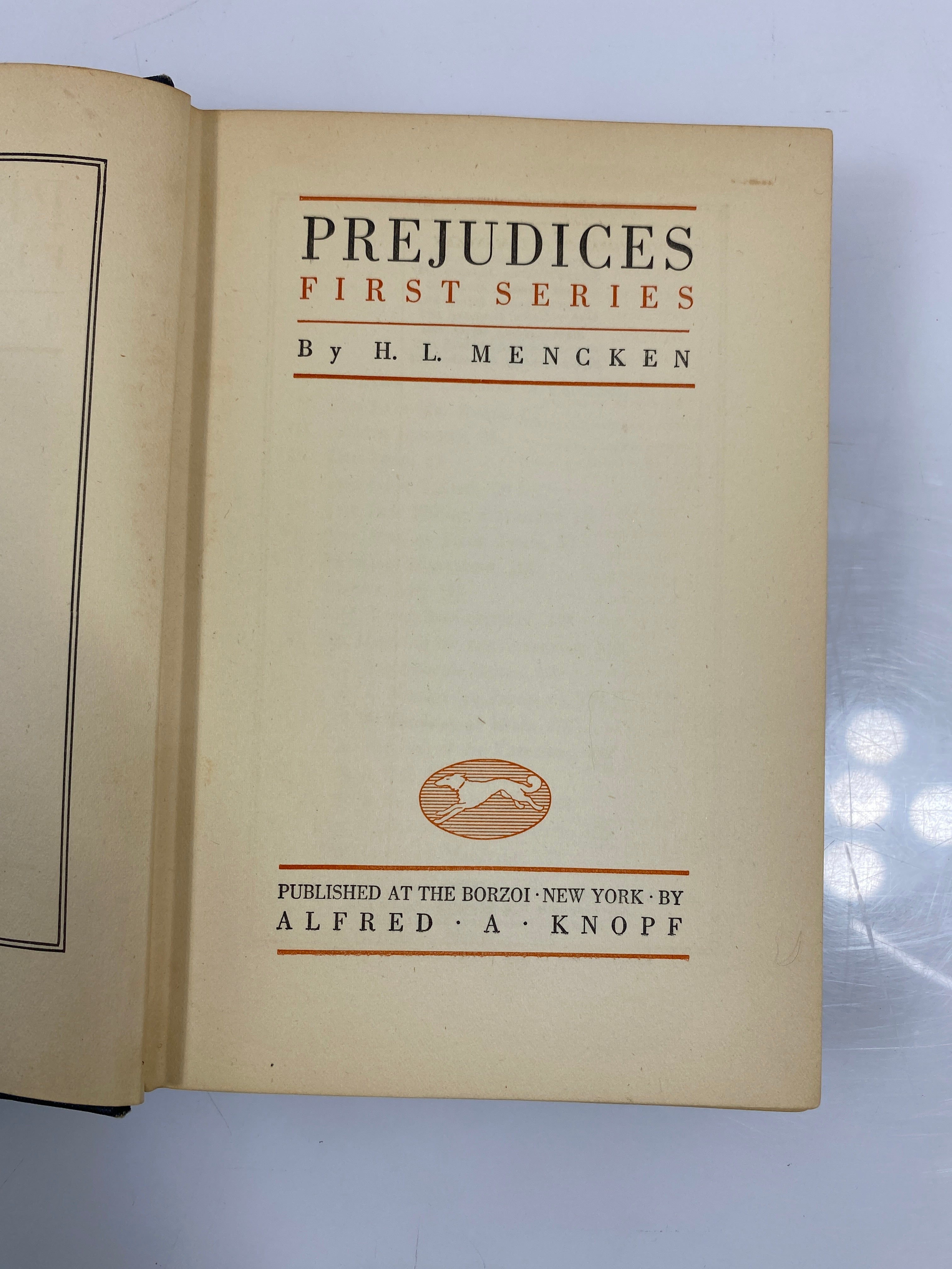 Lot of 3: Prejudices by Mencken First-Third Series Alfred A Knopf 1924 HC