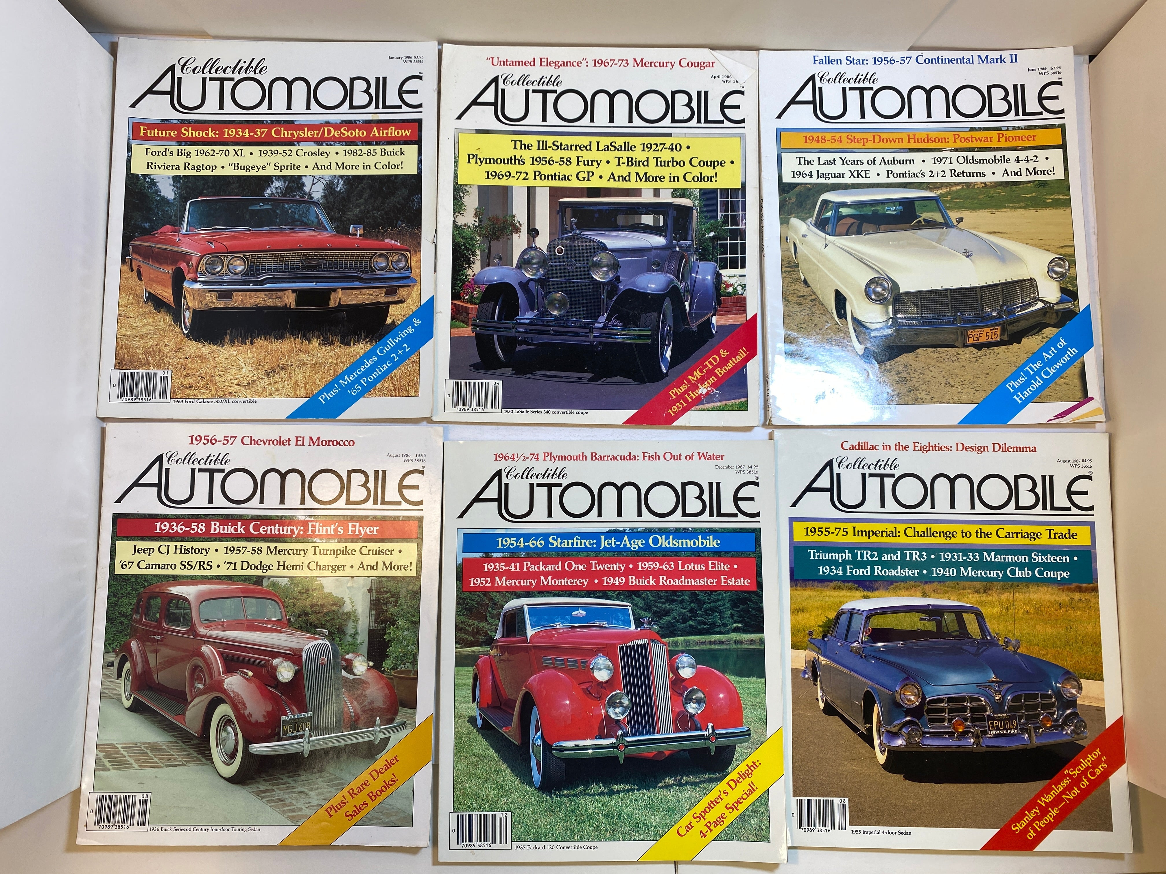 Lot of 7 Collectible Automobile Magazines 1986-1988