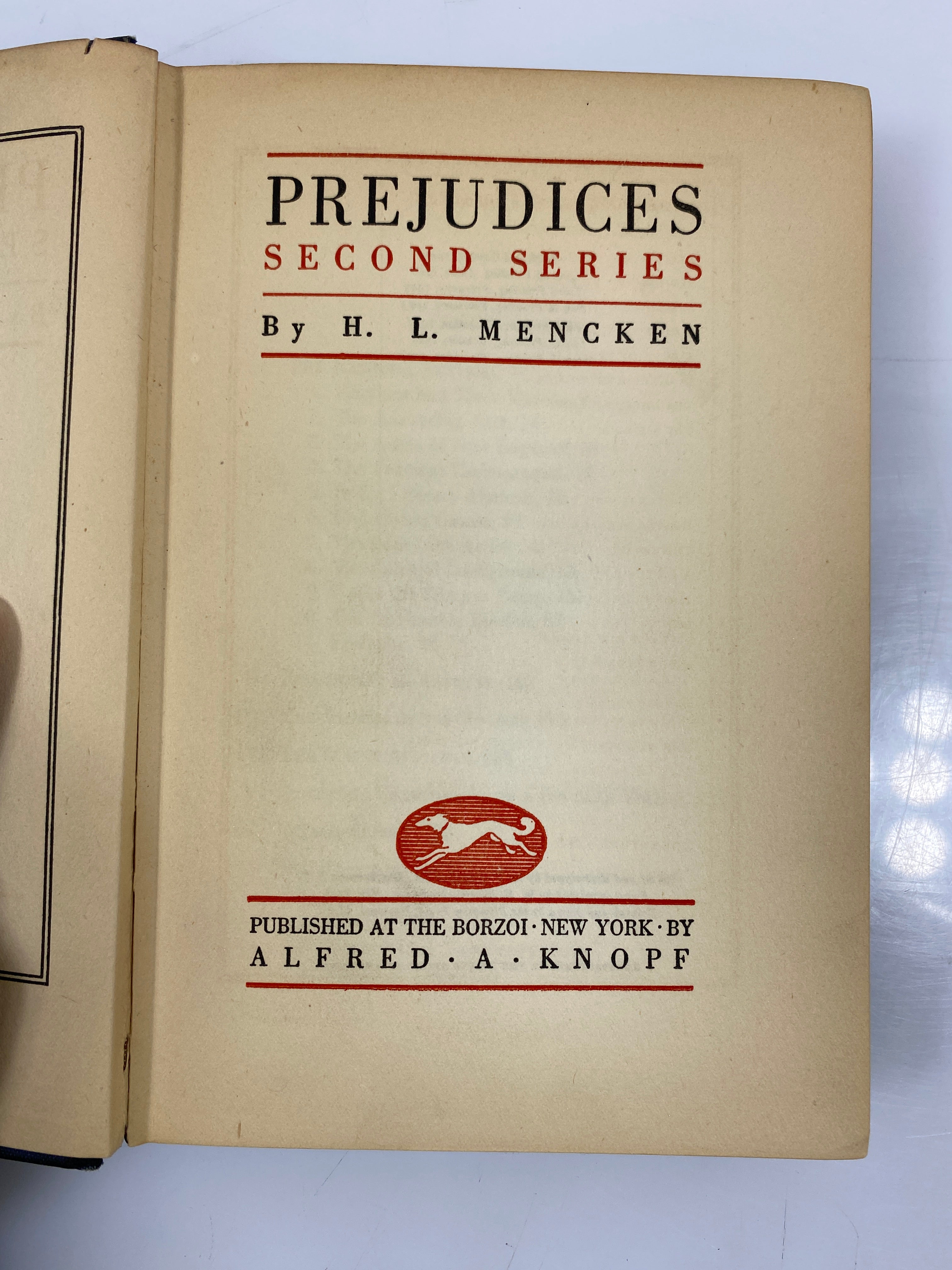 Lot of 3: Prejudices by Mencken First-Third Series Alfred A Knopf 1924 HC