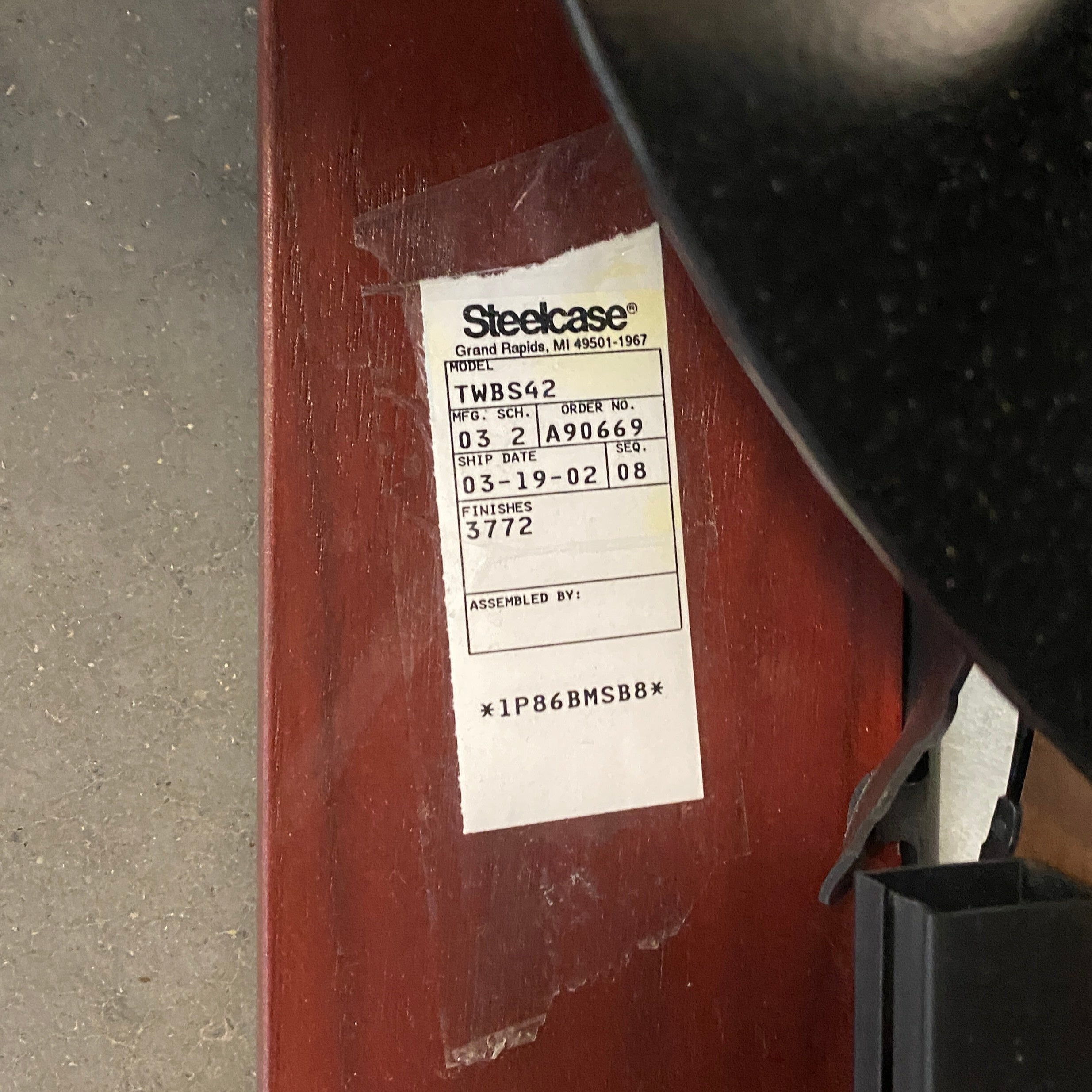 Steelcase #TWBS42 Laminate Wood Framed Desk