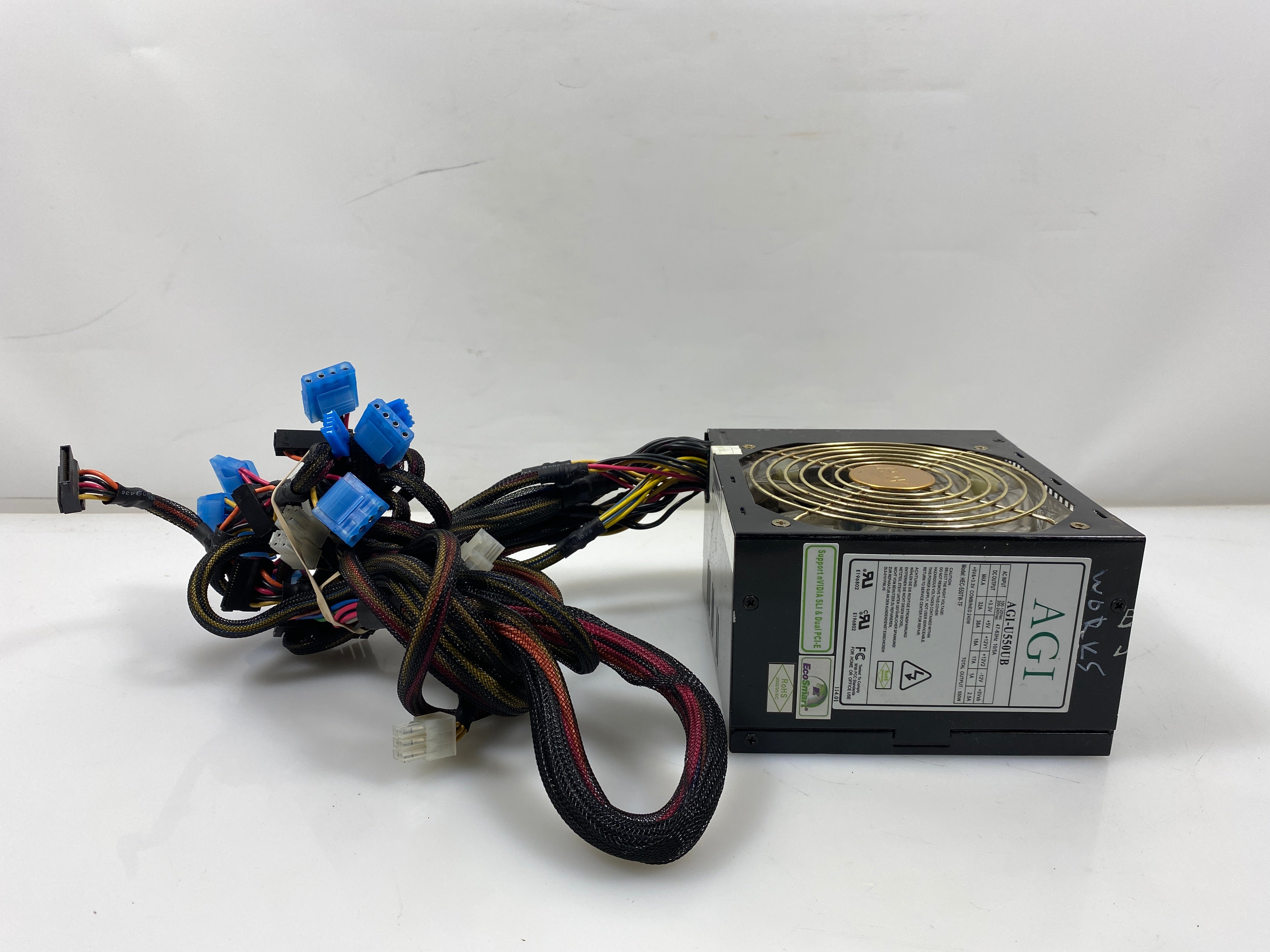 AGI HEC-550TW-TF 550 WATT PS2 Computer Power Supply