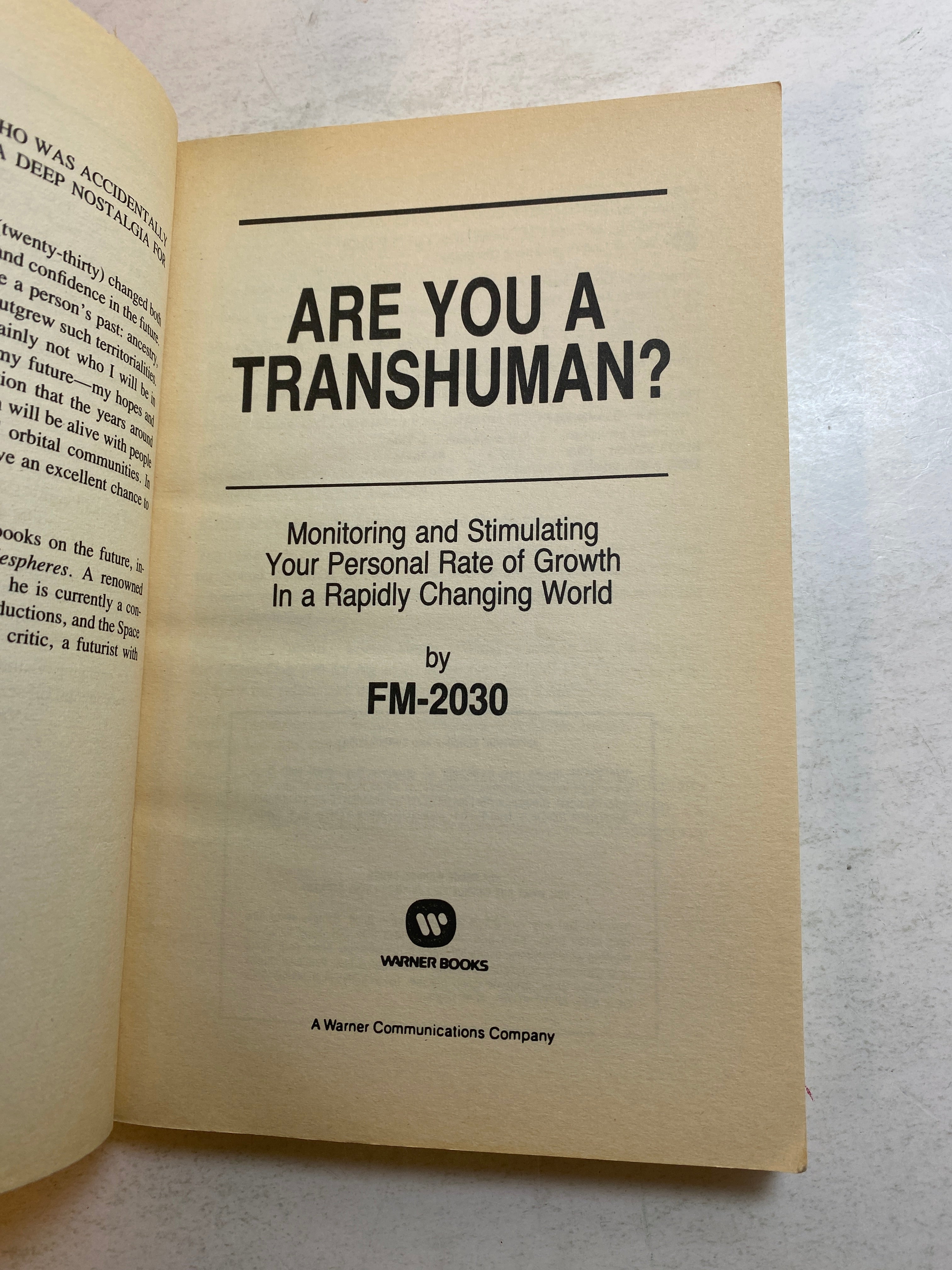 Are You a Transuman?  SC FM-2030 1989