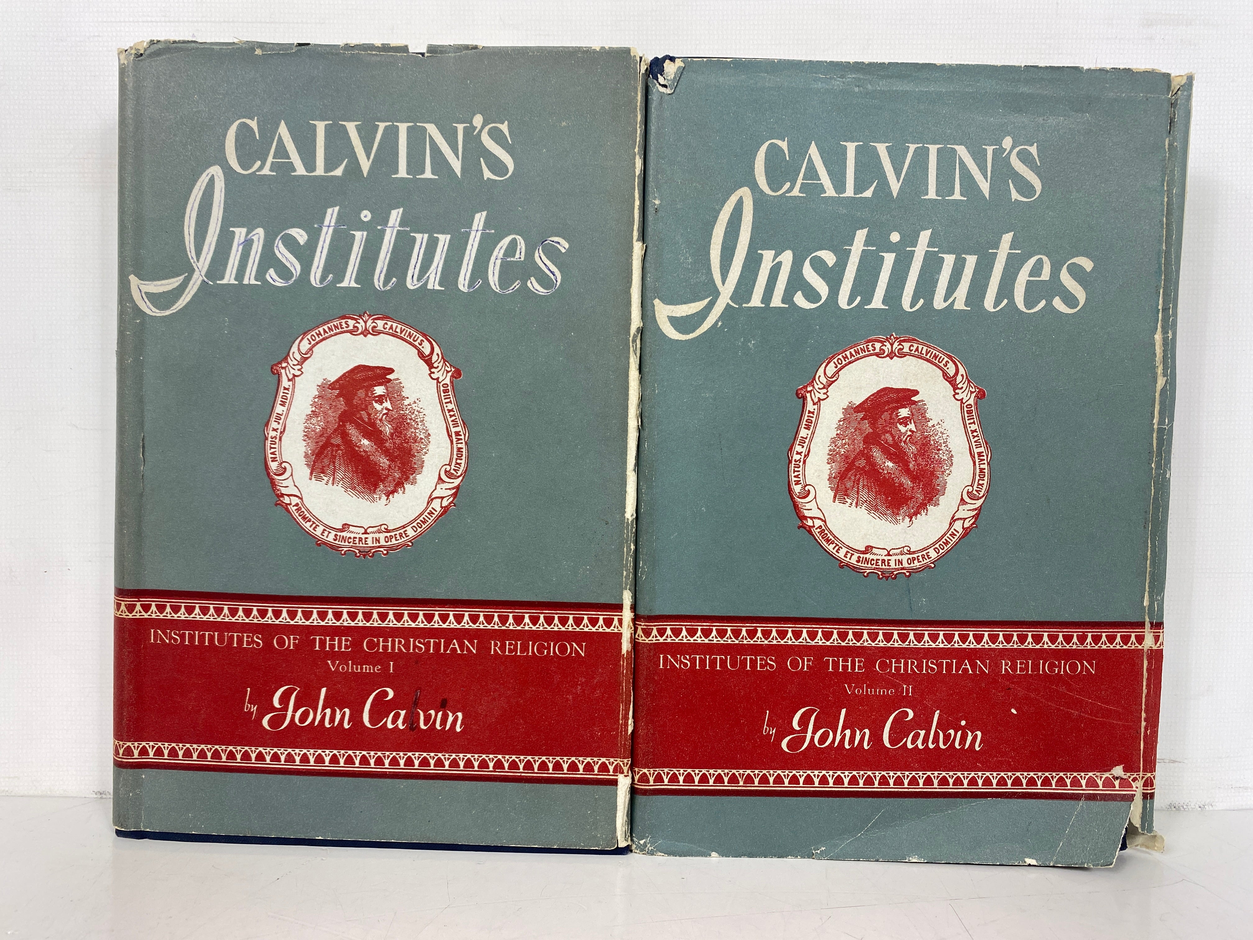 2 Vol Set Calvin's Institutes of the Christian Religion John Calvin 1957 HCDJ