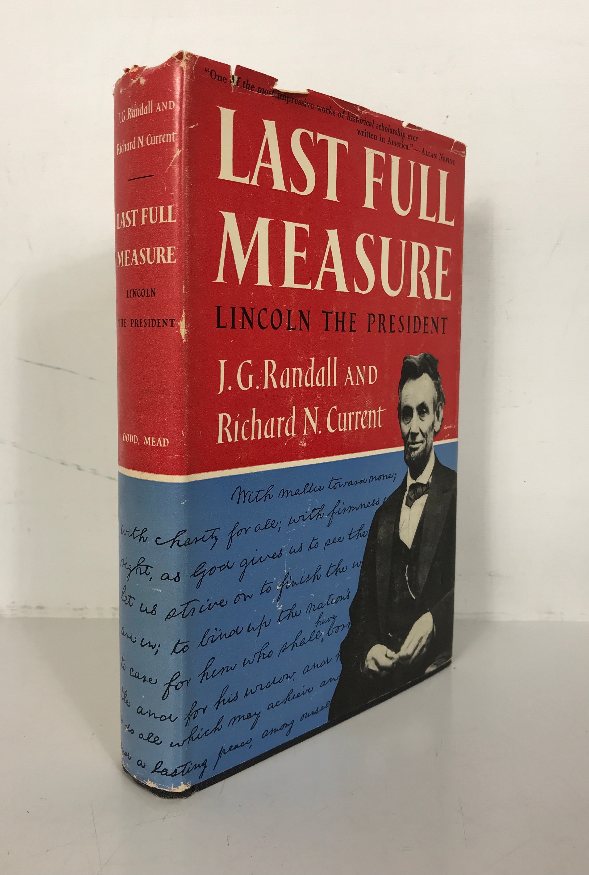 Lincoln The President Randall/Current 1955 1st Ed 2nd Print HC DJ