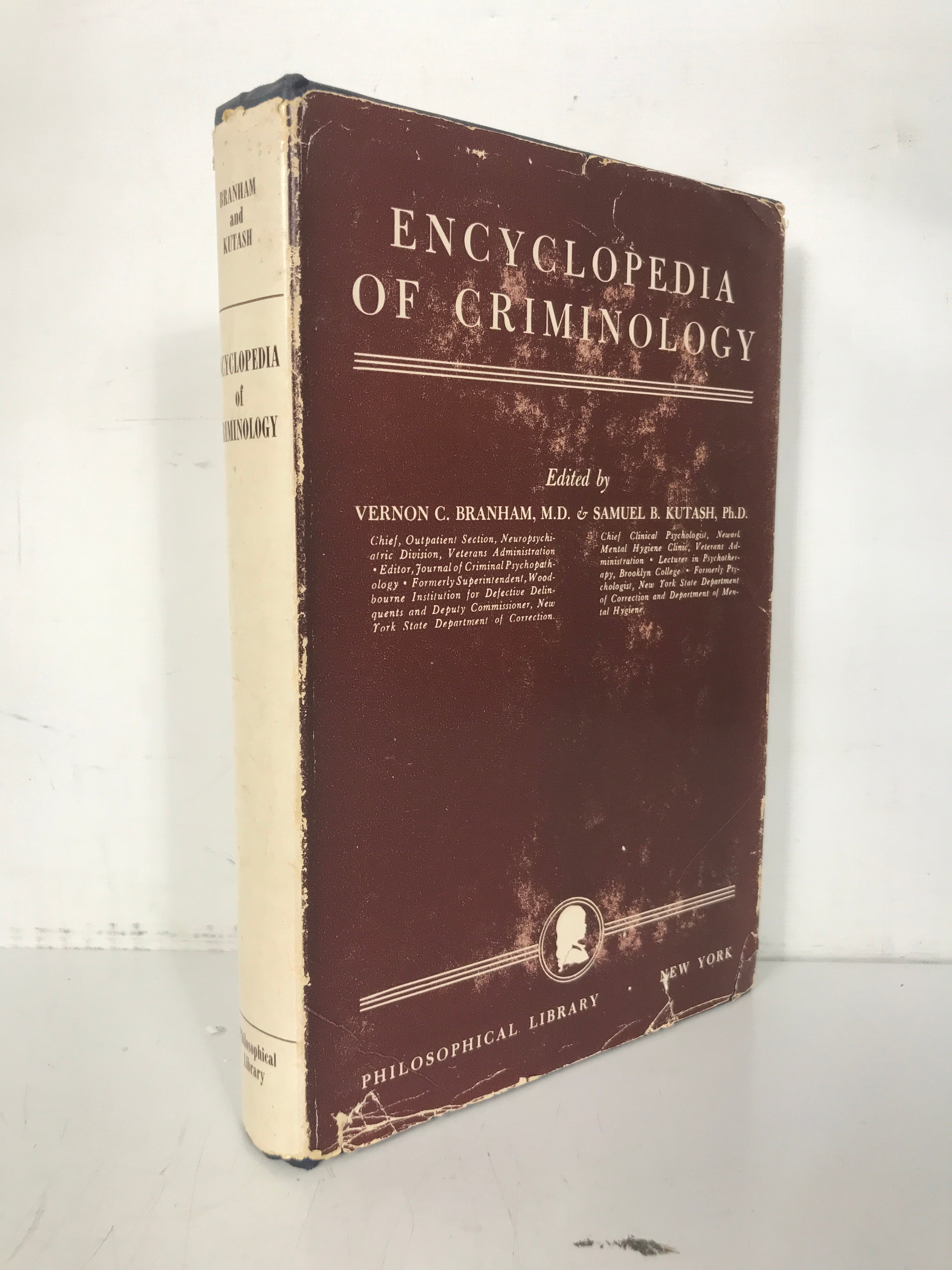 Encyclopedia of Criminology Branham/Kutash 1949 HC DJ