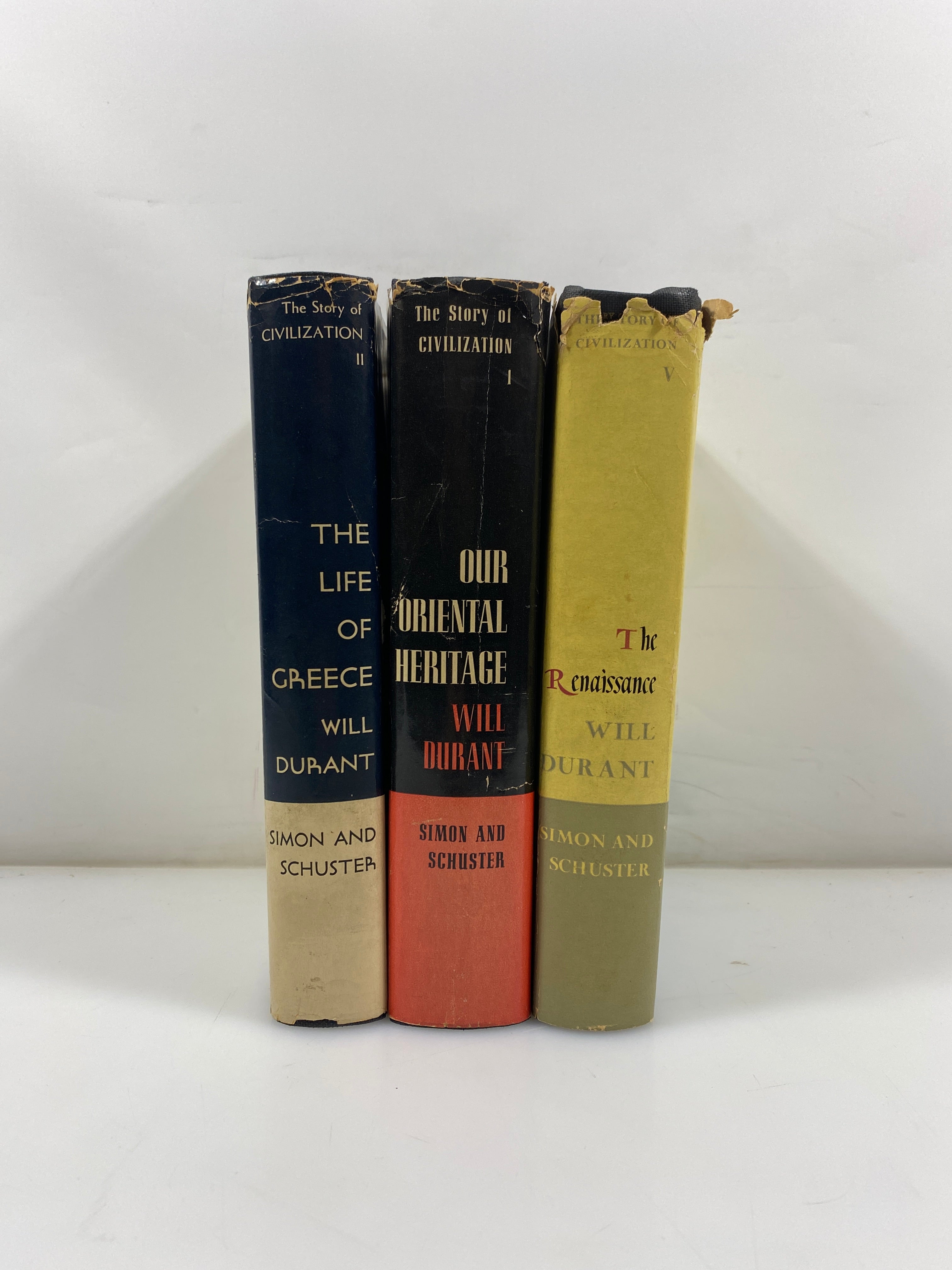 Lot of 3: Will Durant The Story of Civilization 1935-1953 HCDJ