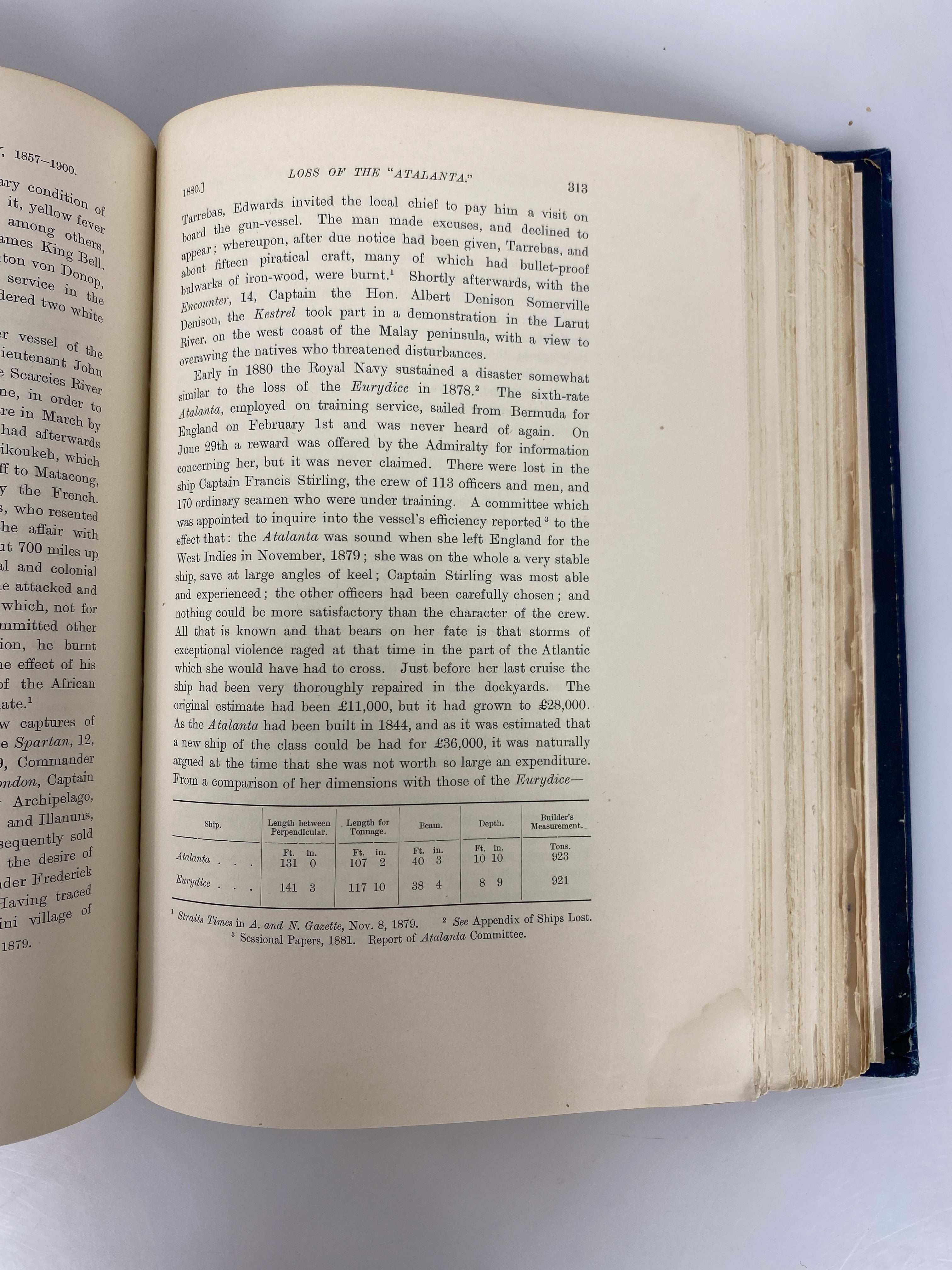 2 Antique Volumes: The Royal Navy A History (I and VII) 1897-1903 Ex-Library