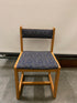 Blue Square Patterned Upholstered Lounge Chair