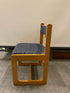 Blue Square Patterned Upholstered Lounge Chair