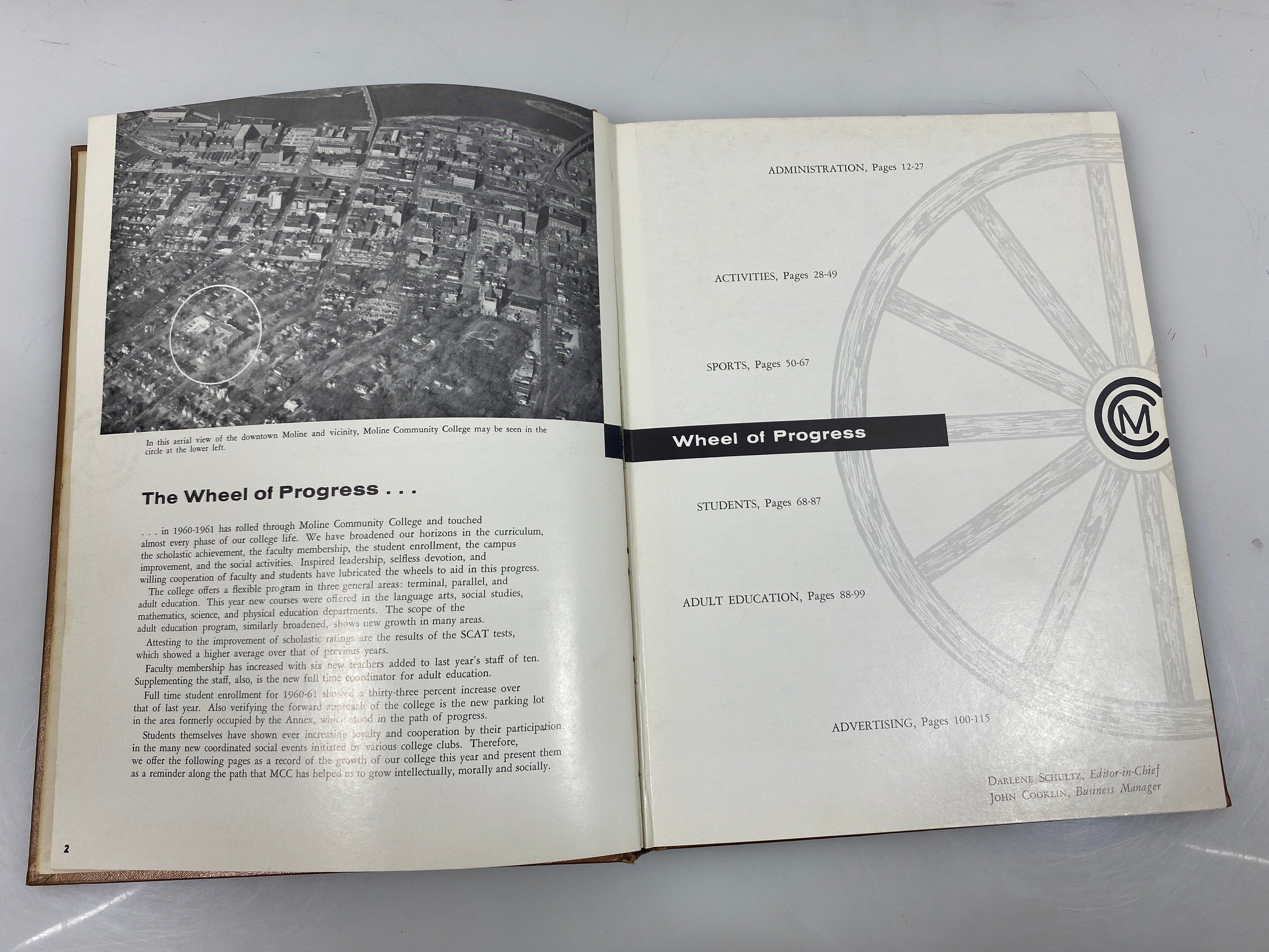 1961 "Galaxy" Molin Community College Yearbook Moline, IL HC