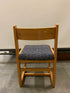 Blue Square Patterned Upholstered Lounge Chair