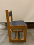 Blue Square Patterned Upholstered Lounge Chair