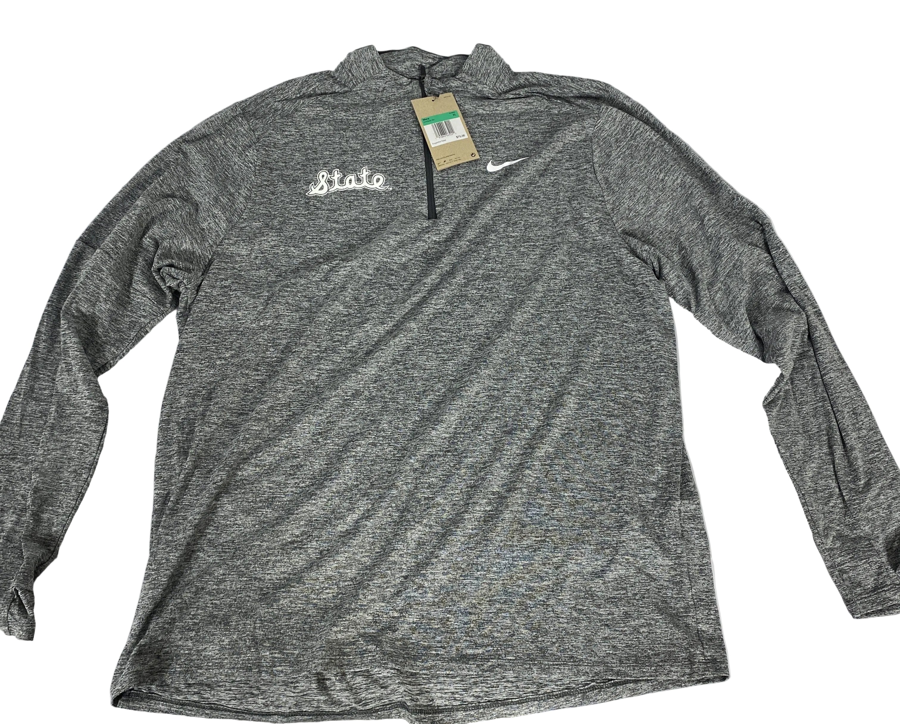 Nike Grey Dri-Fit 1/4 Zip Long Sleeve Size XL