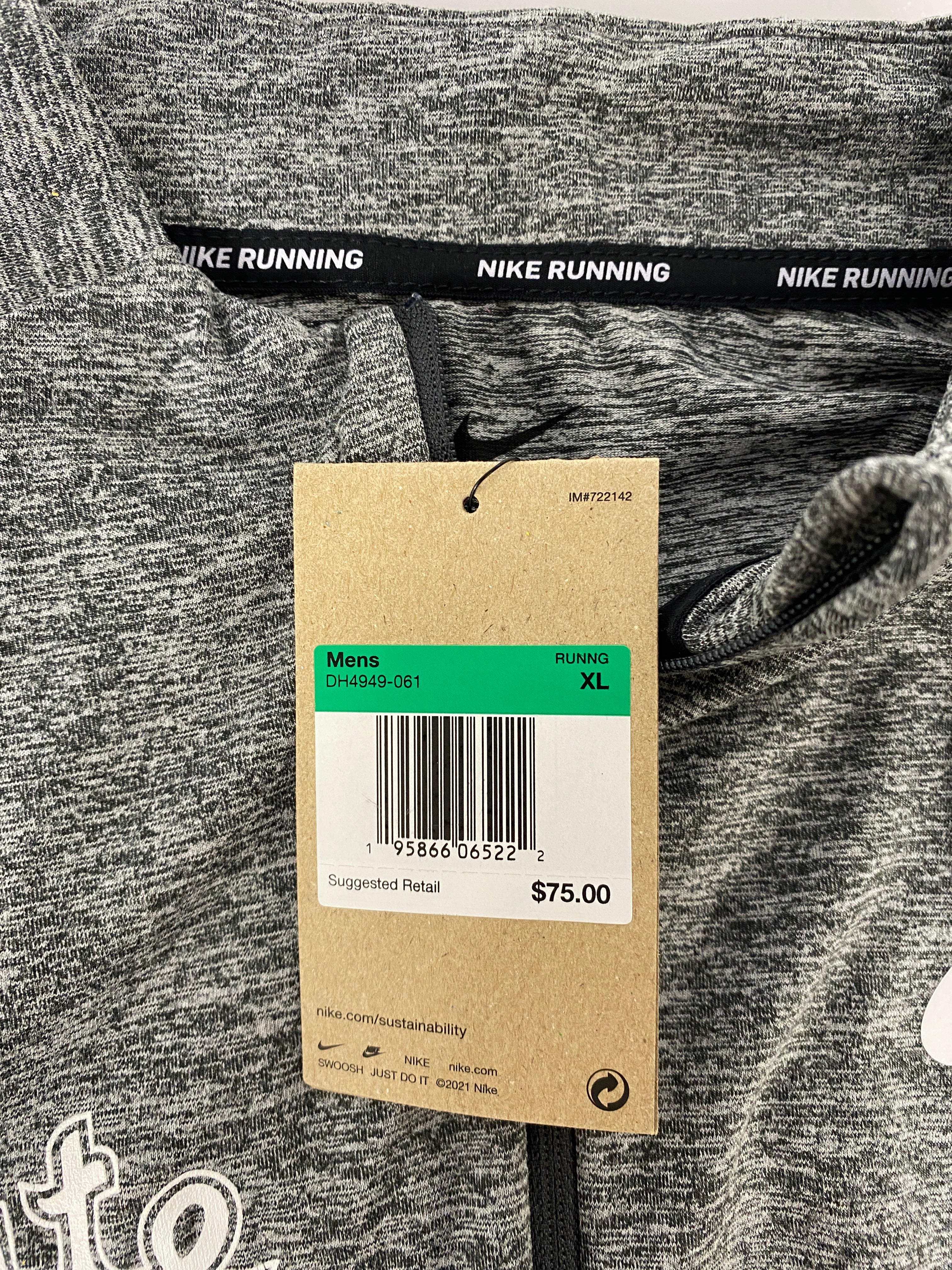 Nike Grey Dri-Fit 1/4 Zip Long Sleeve Size XL