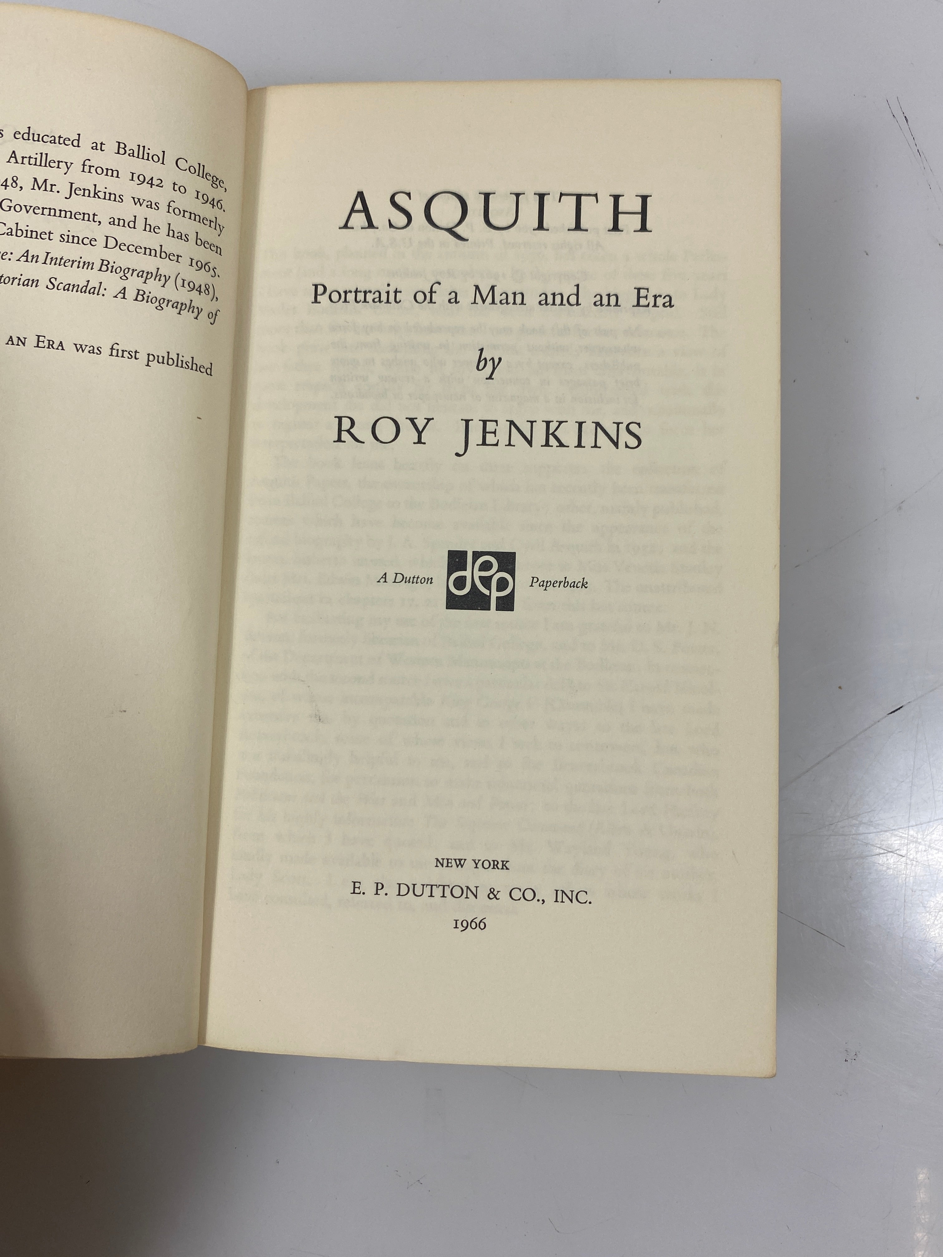 Asquith by Roy Jenkins 1966 SC