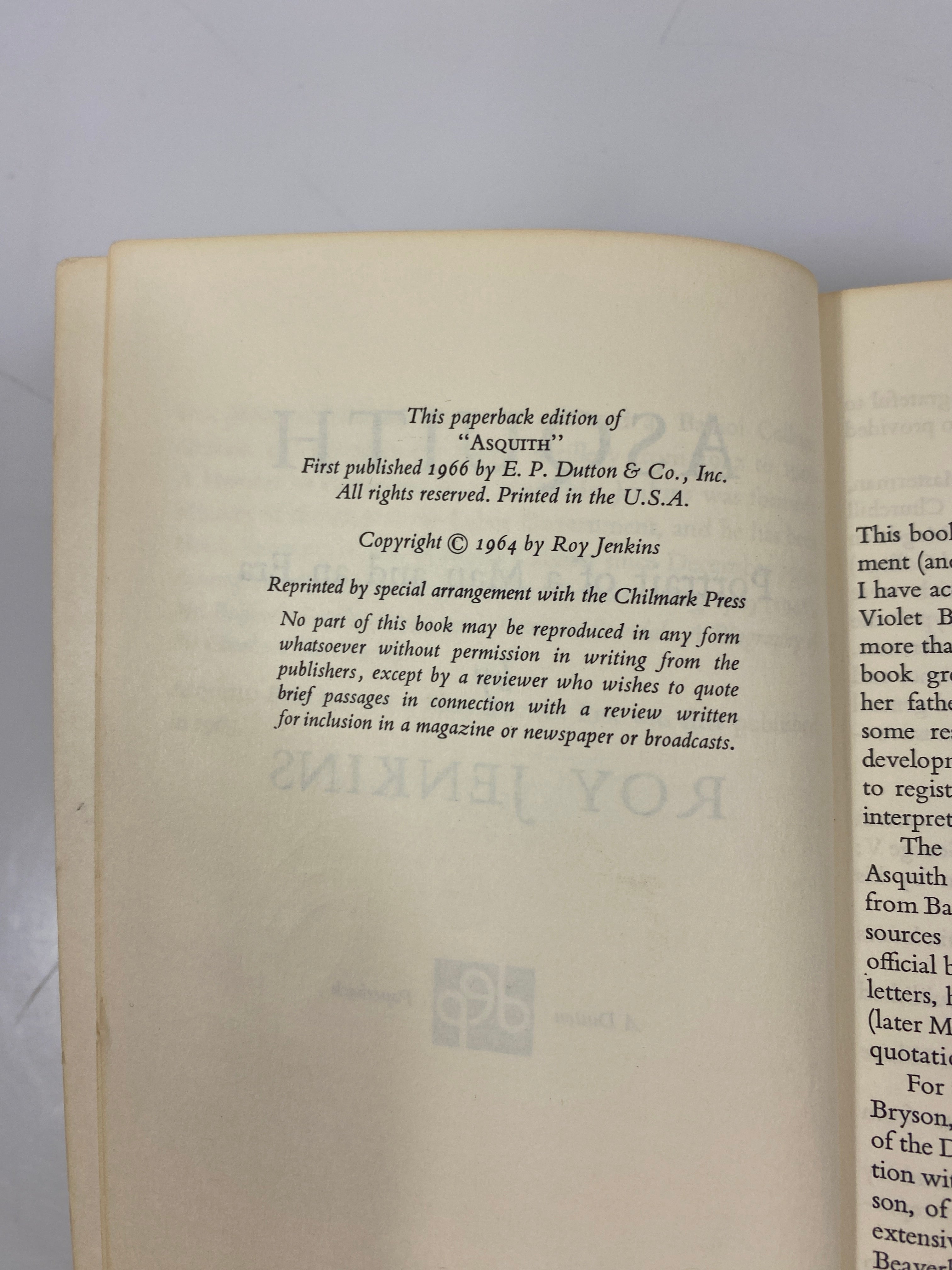 Asquith by Roy Jenkins 1966 SC