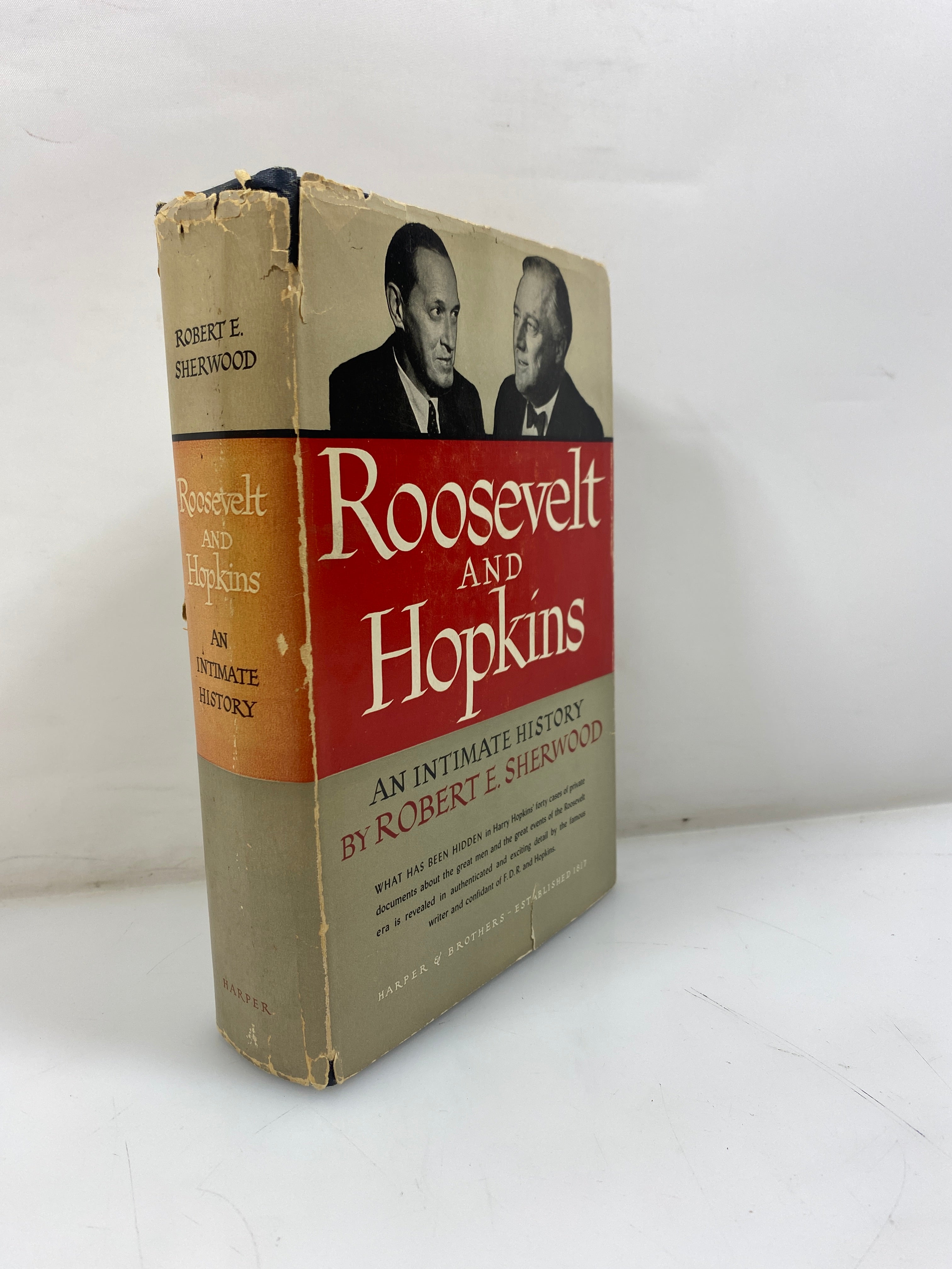 Roosevelt and Hopkins by Robert E. Sherwood 1948 HCDJ