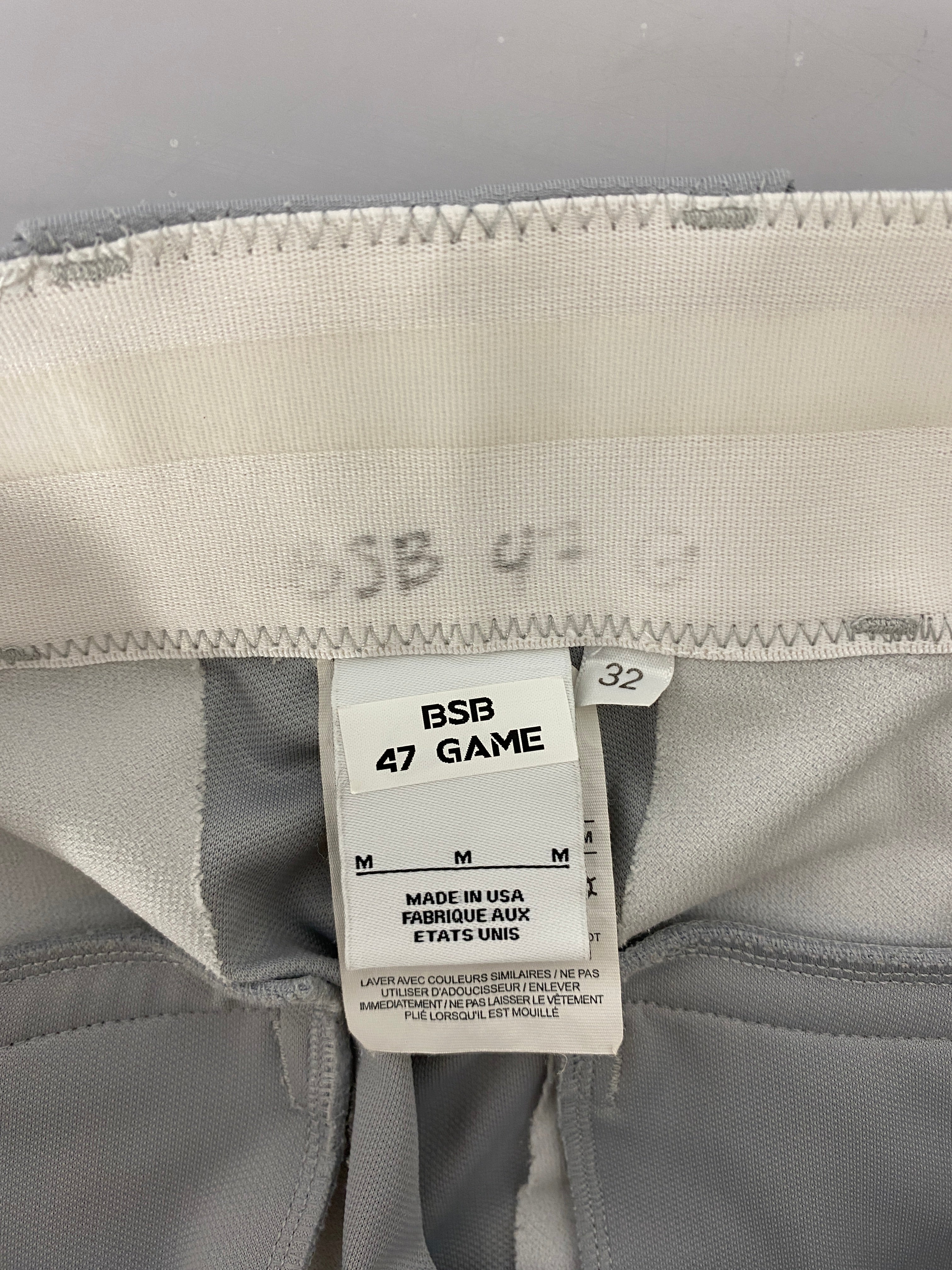 Nike Light Grey MSU Baseball Game Day Pants Size M, 32" Waist