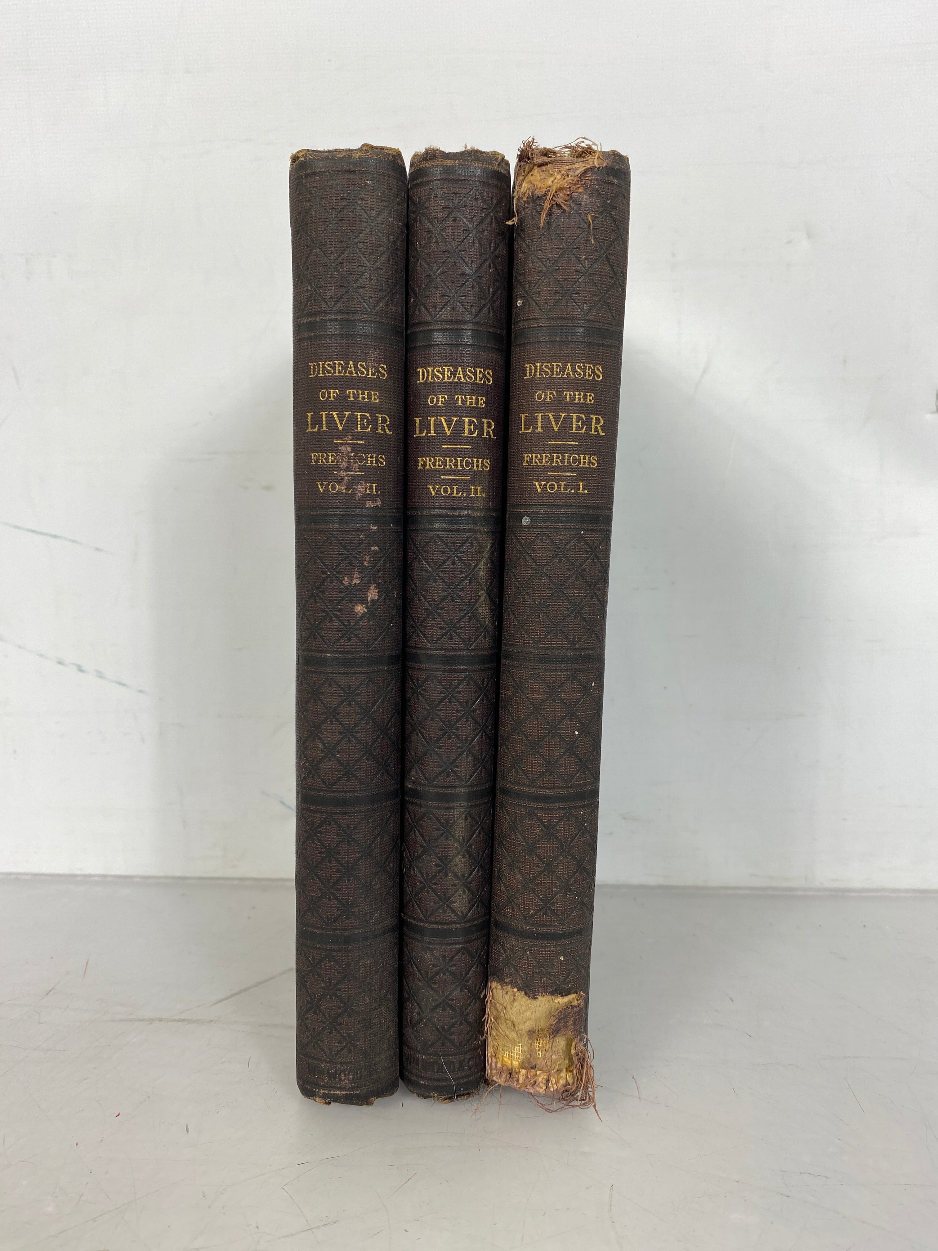 Complete 3 Volume Set of Wood's Medical Library Diseases of the Liver by Frerichs 1879 HC
