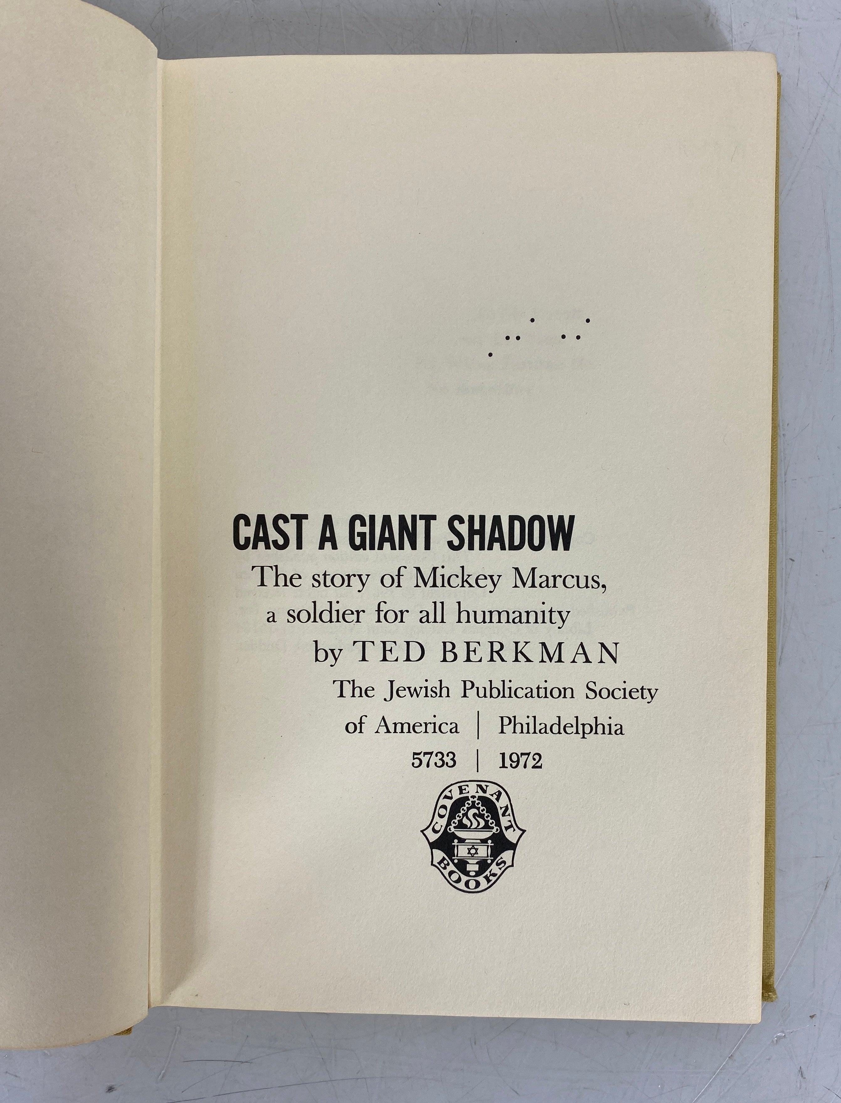 2 Vols: Rebirth (Omer)/Cast a Giant Shadow (Berkman) Jewish Publication Society