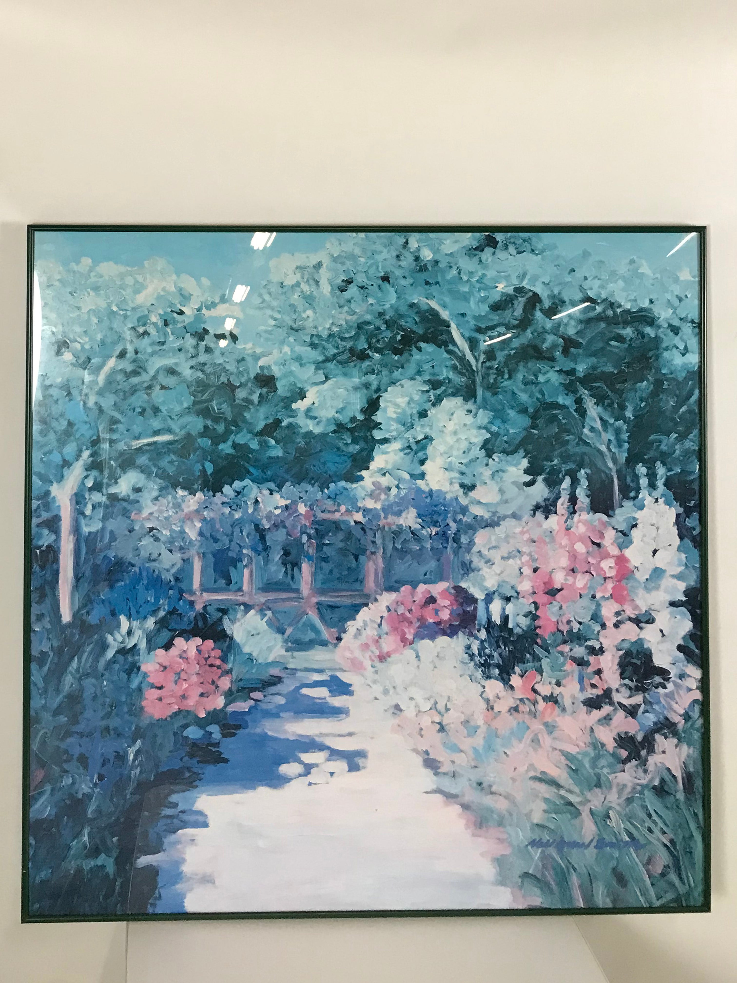 37x37 "Painting of Garden" in Green Picture Frame