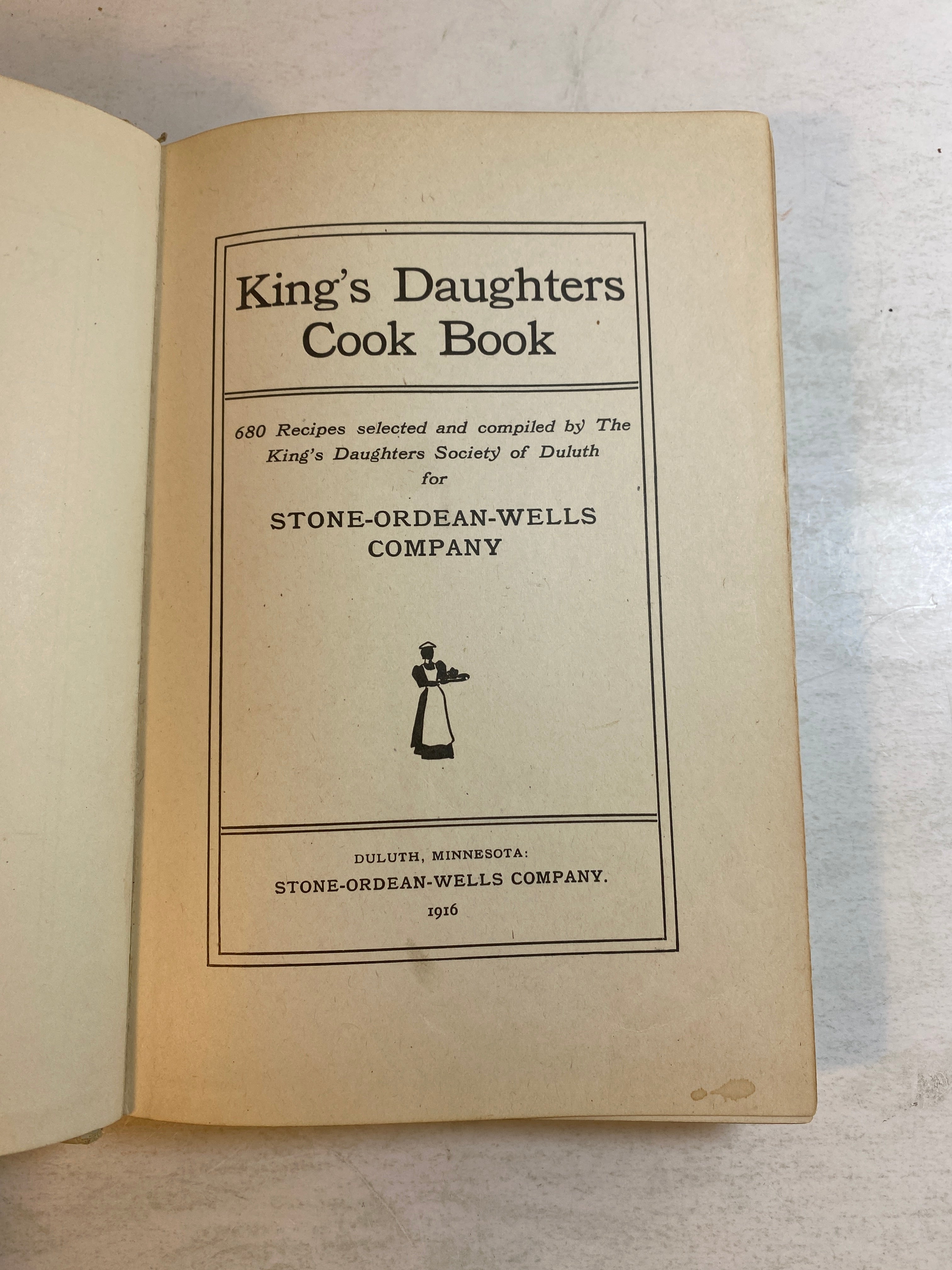 King's Daughters Cook Book HC 1916