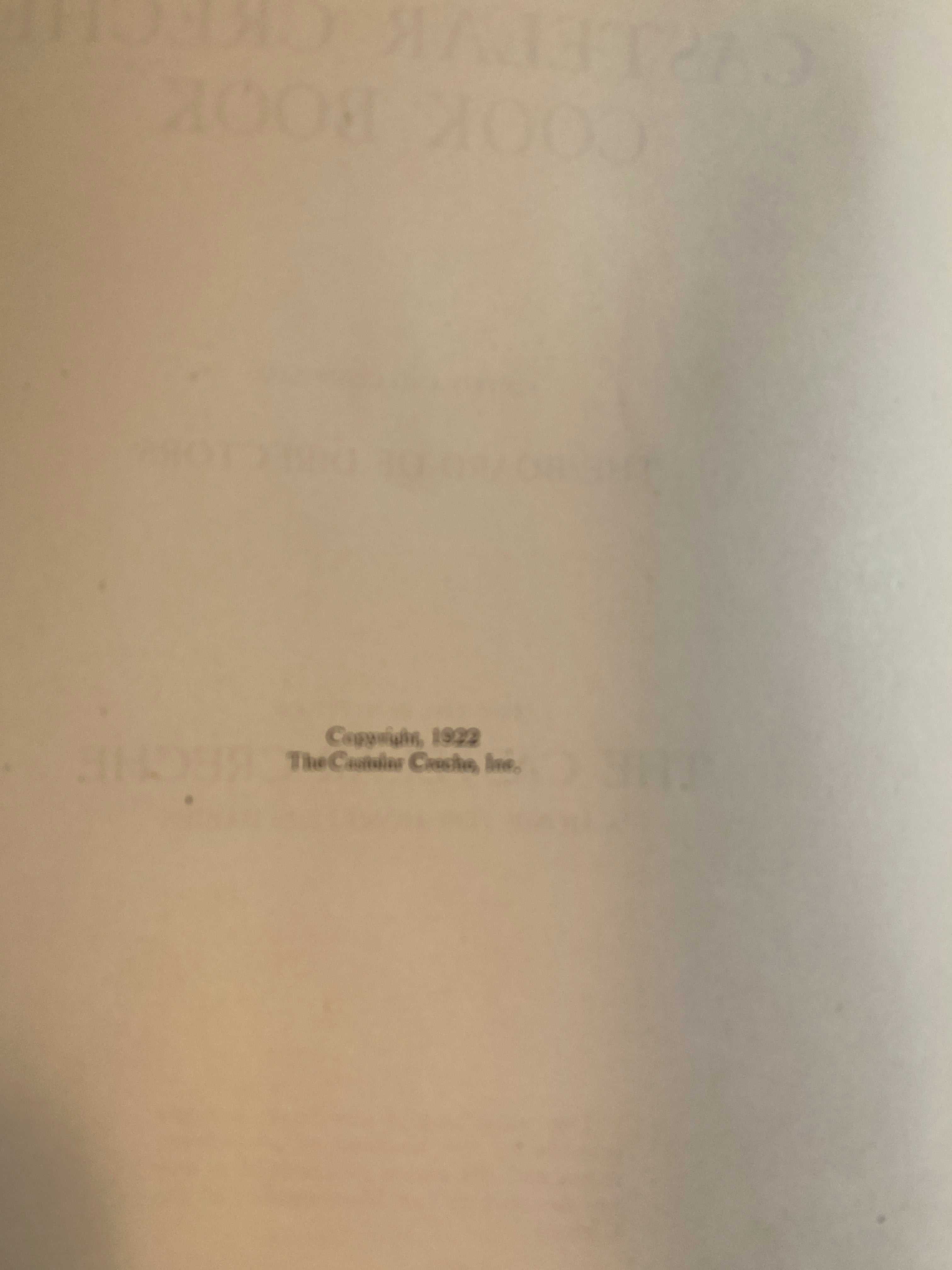 Castelar Creche Cook Book HC 1922