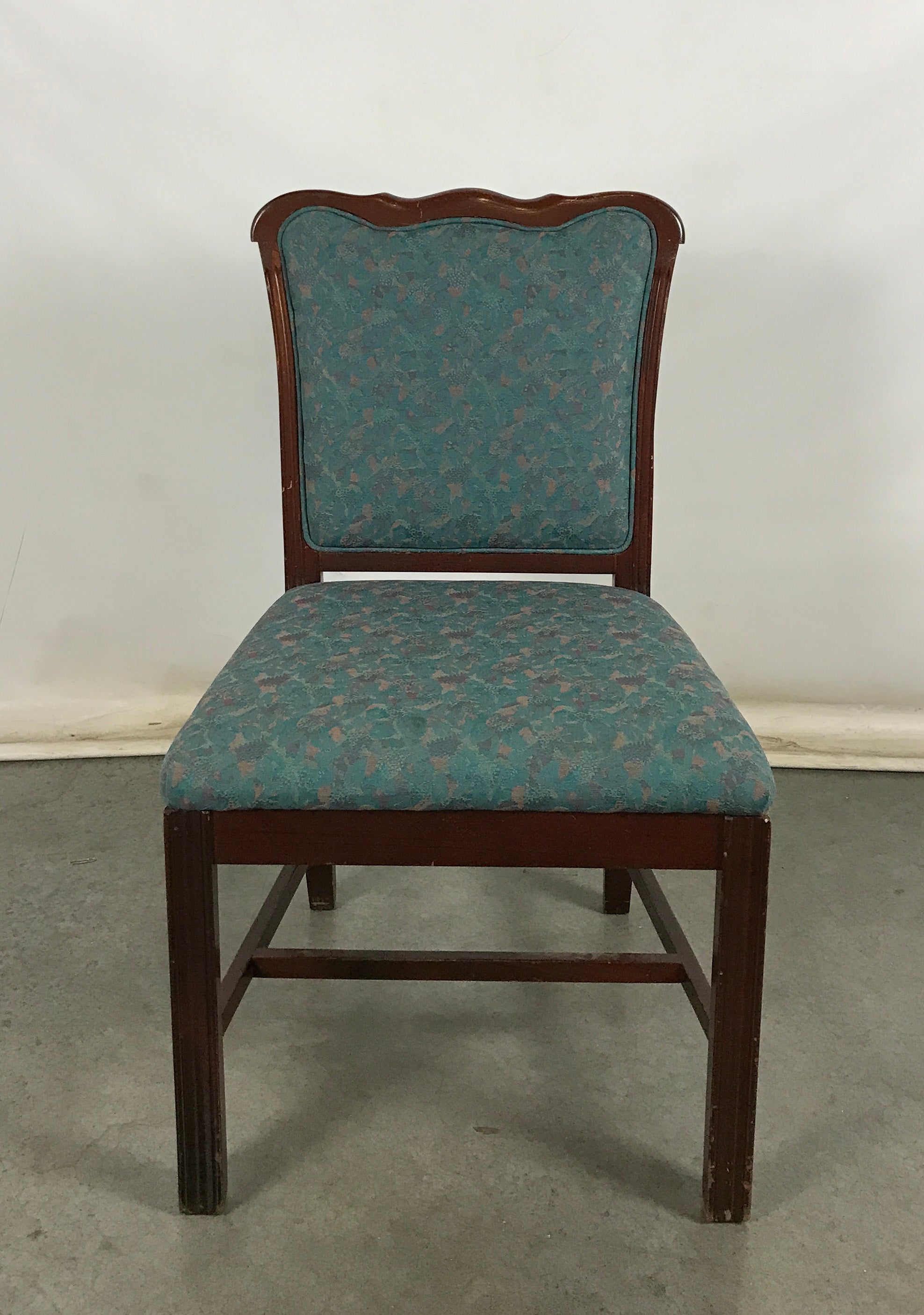 St. Timothy Chair Co. Green Upholstered Wooden Chair