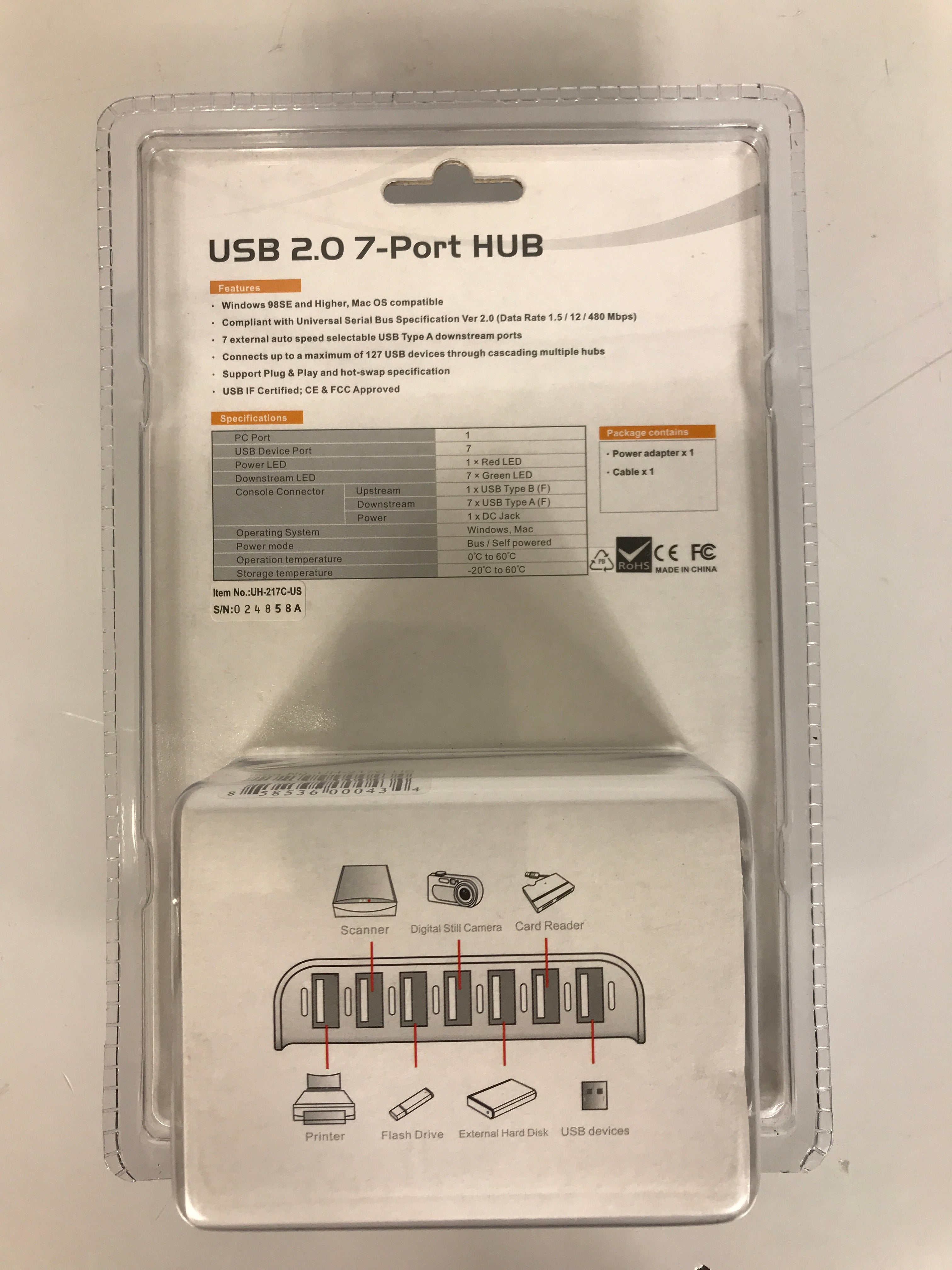 USB 2.0 7-Port HUB UH-217C-US