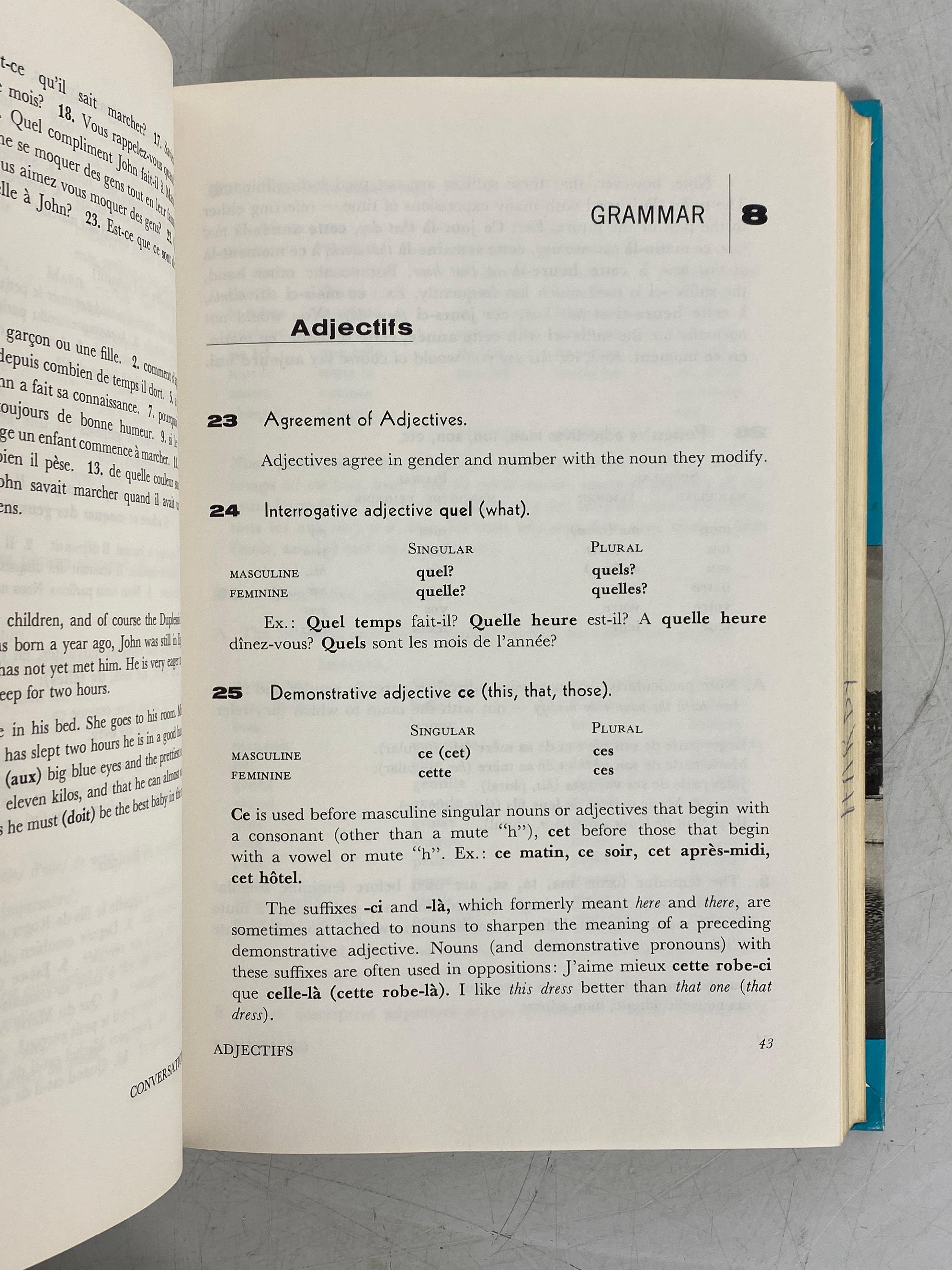 Intermediate Conversational French by Harris/Leveque 1968 Vintage Textbook HC