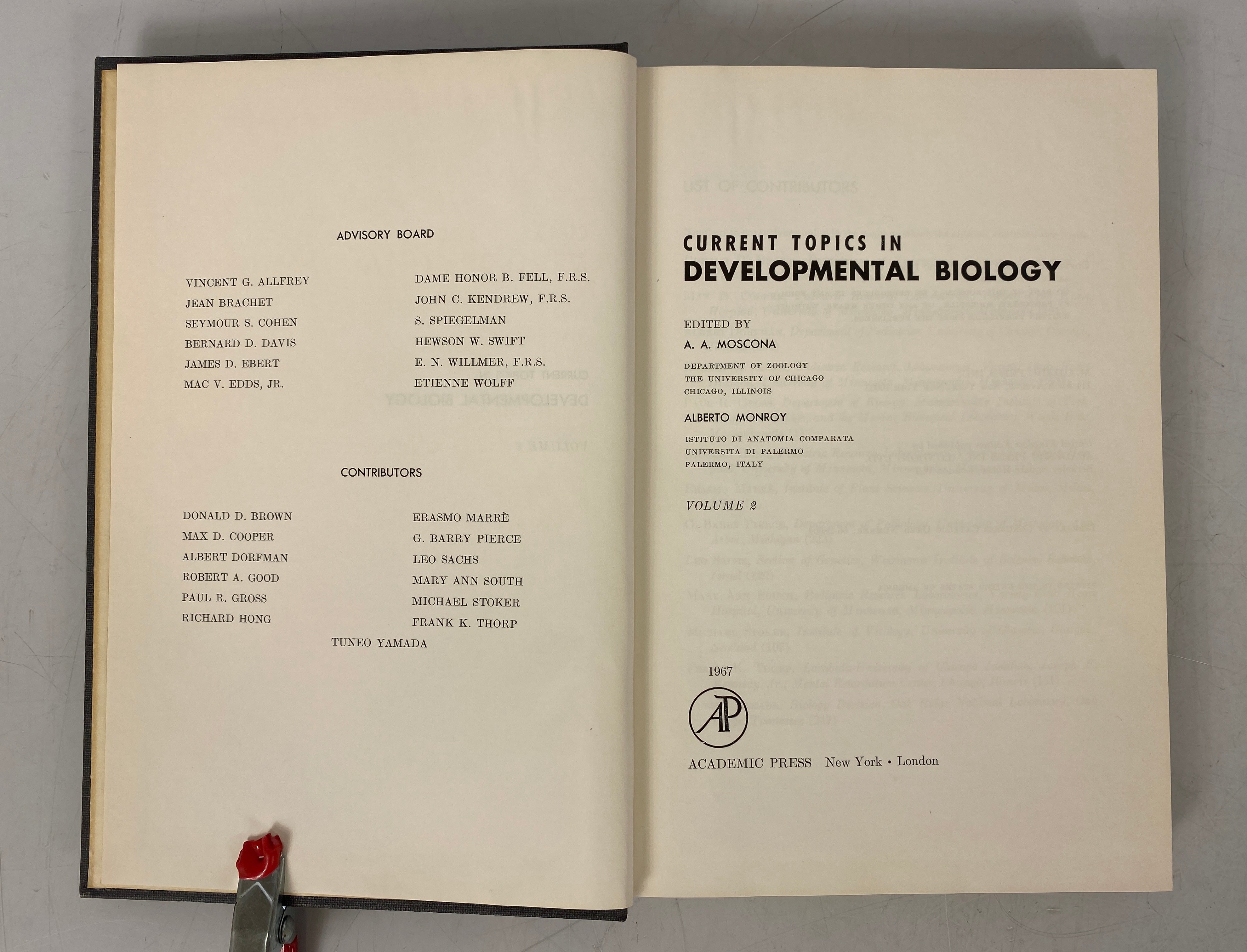 3 Vols: Current Topics in Developmental Biology (2,4,8) 1967-1974 Vintage HC