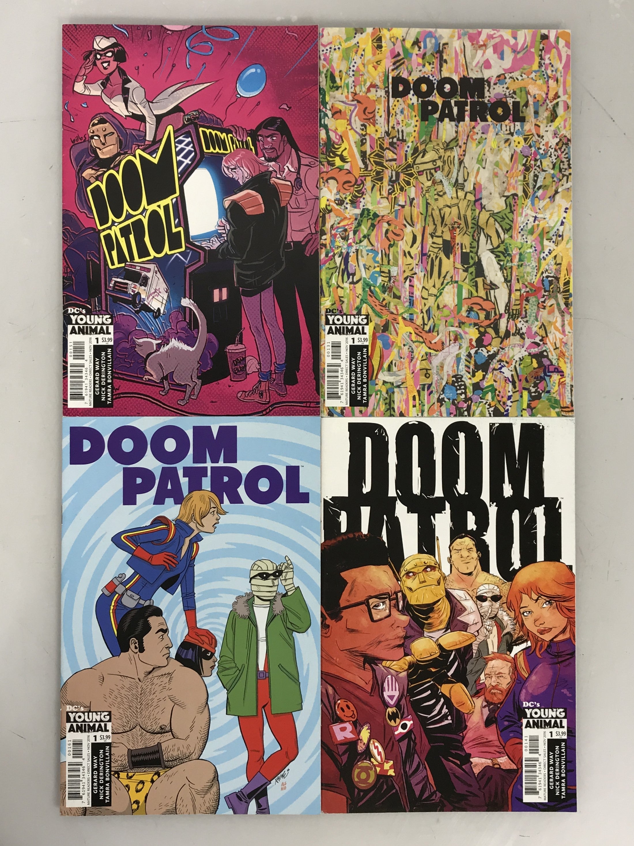 Lot of 4 Doom Patrol 1 2016 Variant Covers