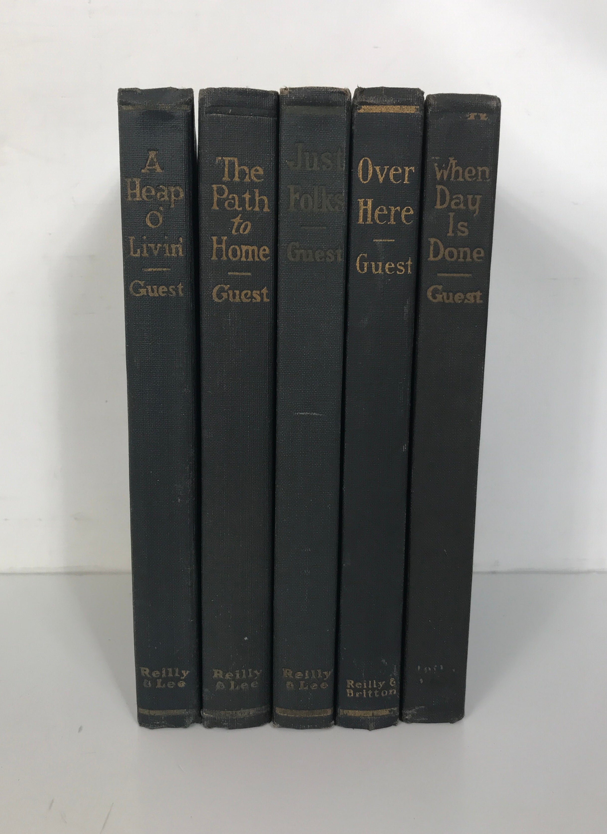 Lot of 5 Antique Edgar A. Guest 1916-1921 HC Incl War Time Rhymes/Just Folks