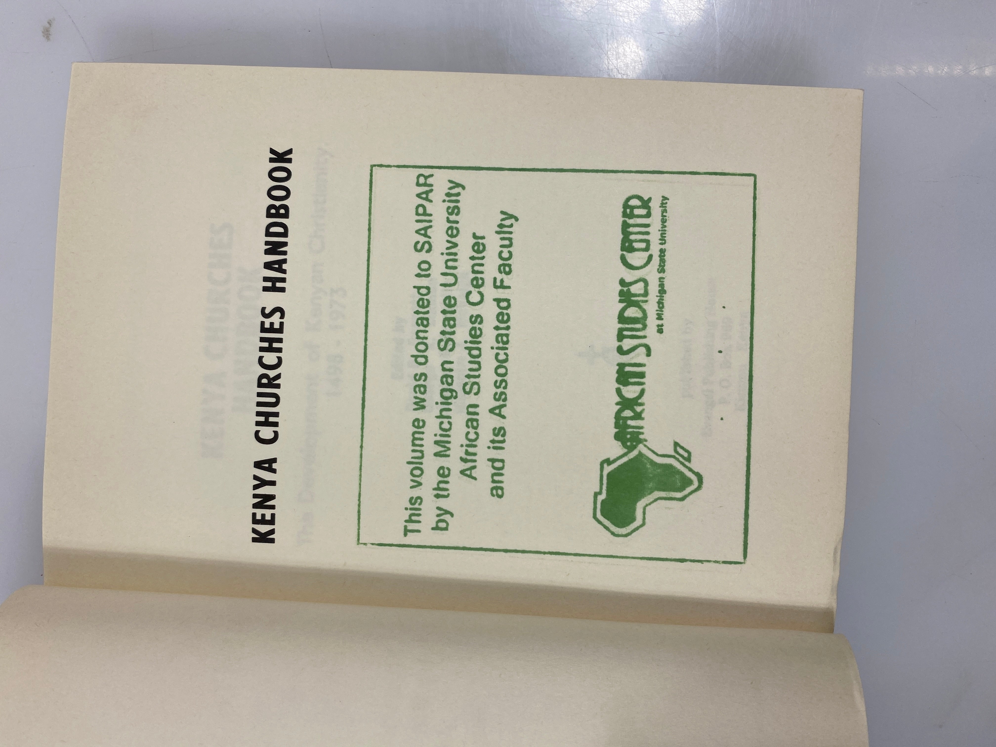 Kenya Churches Handbook Evangel Publishing House 1973 SC