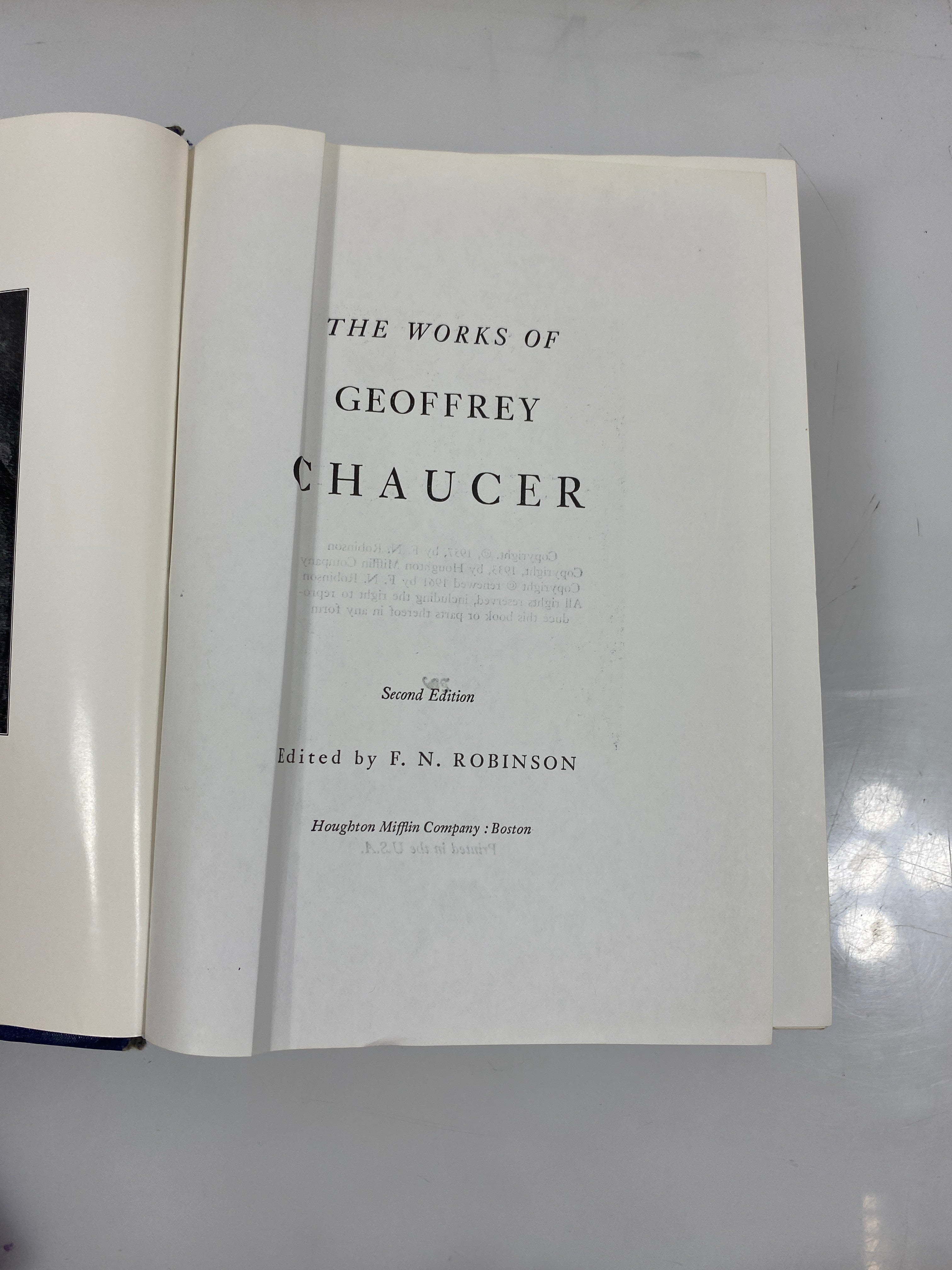 The Works of Geoffrey Chaucer 2nd Ed. 1957 HC