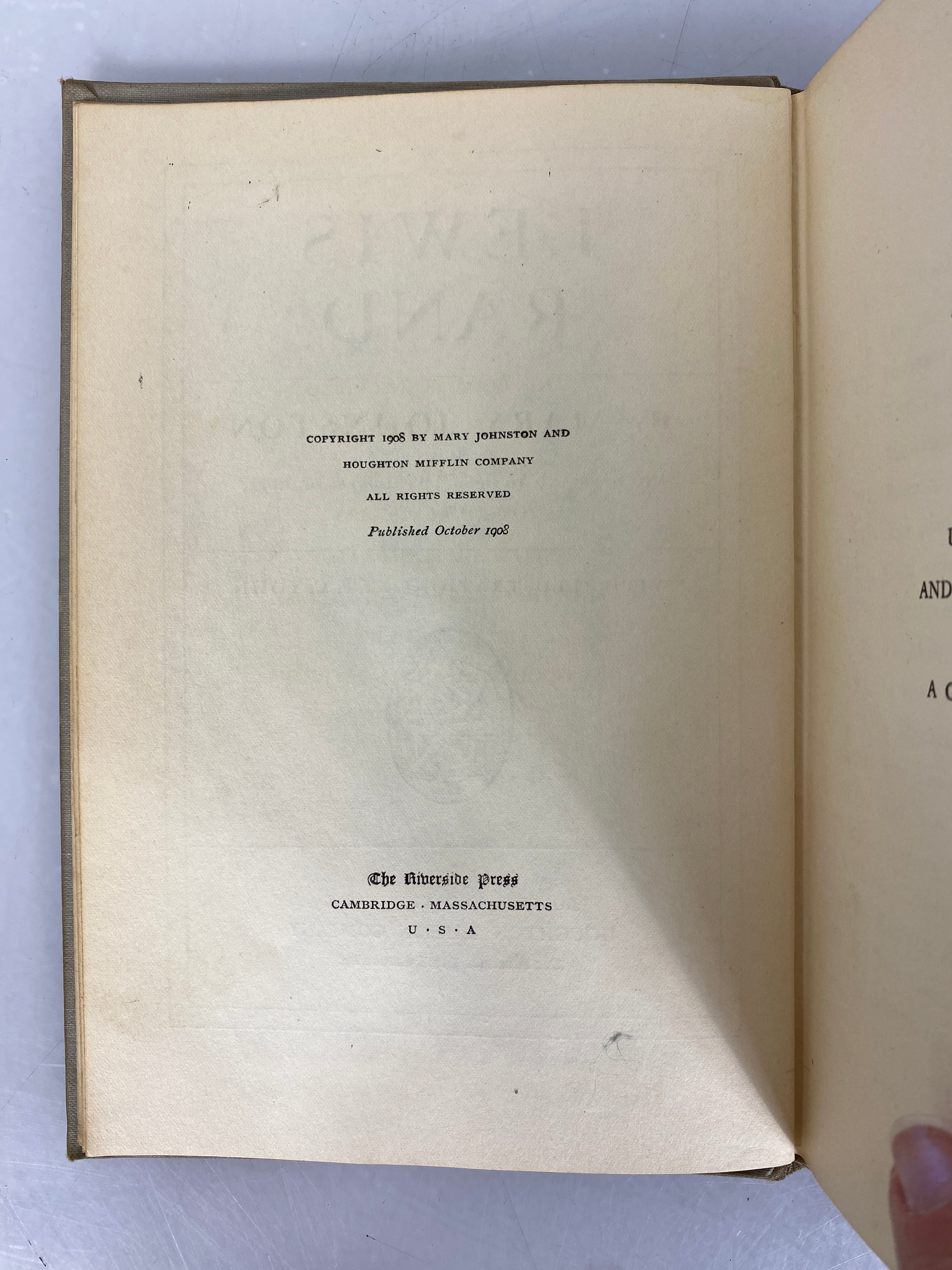 Lot of 2 Novels: The Calling of Dan Matthews 1909 and Lewis Rand 1908 HC