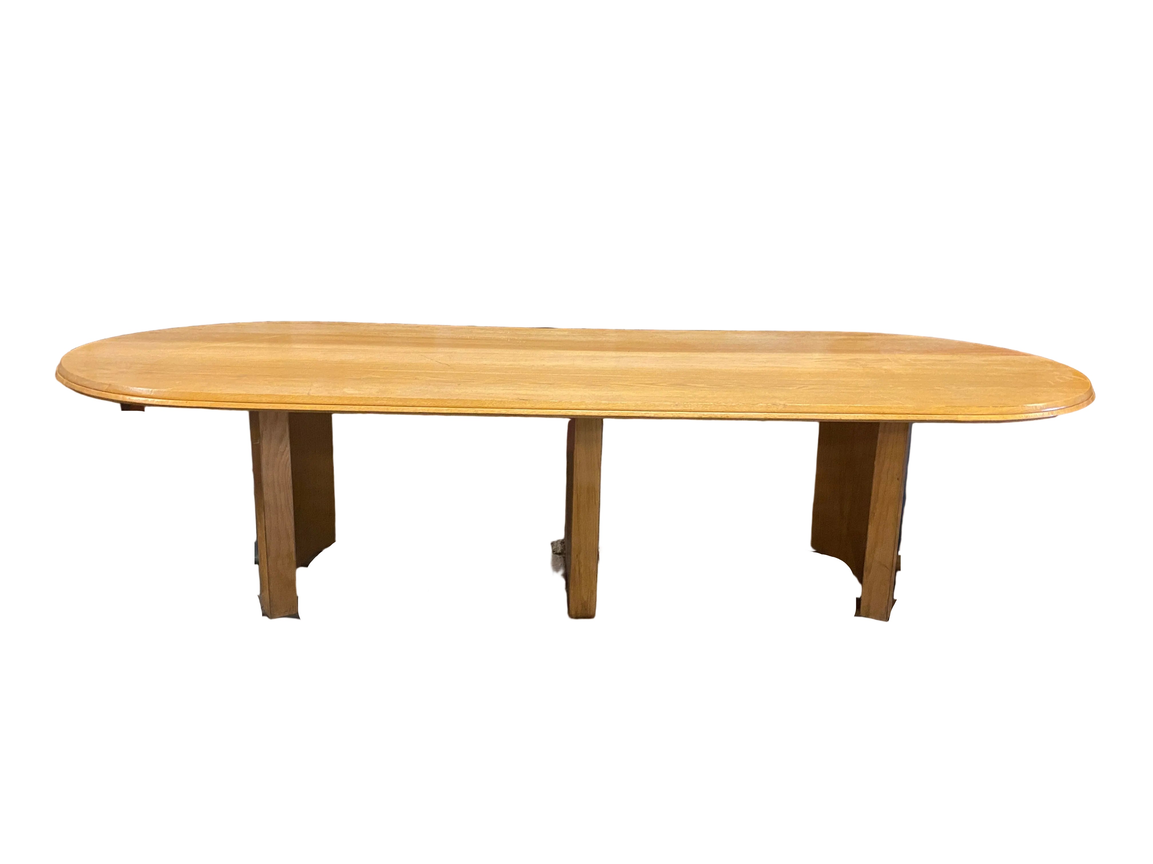 Light Oak Laminate With Rounded Corners Conference Table